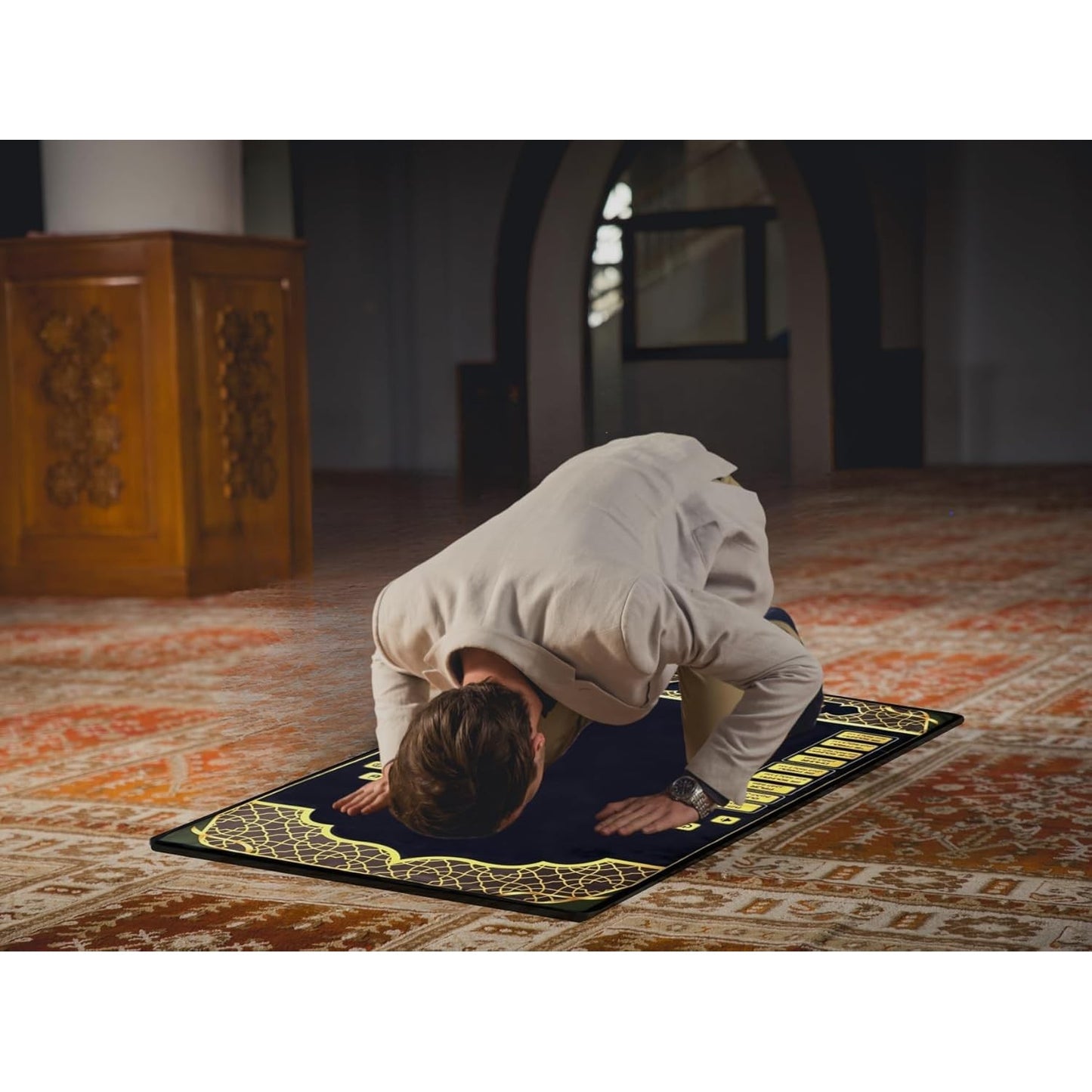 EZDAL Smart Interactive Prayer Mat V3 – Touch Sensor Quran Recitations Multilingual Portable Foldable Salah Mat - Islamic Audio Prayer Rug for Kids Women Men & Adults - Medaid International