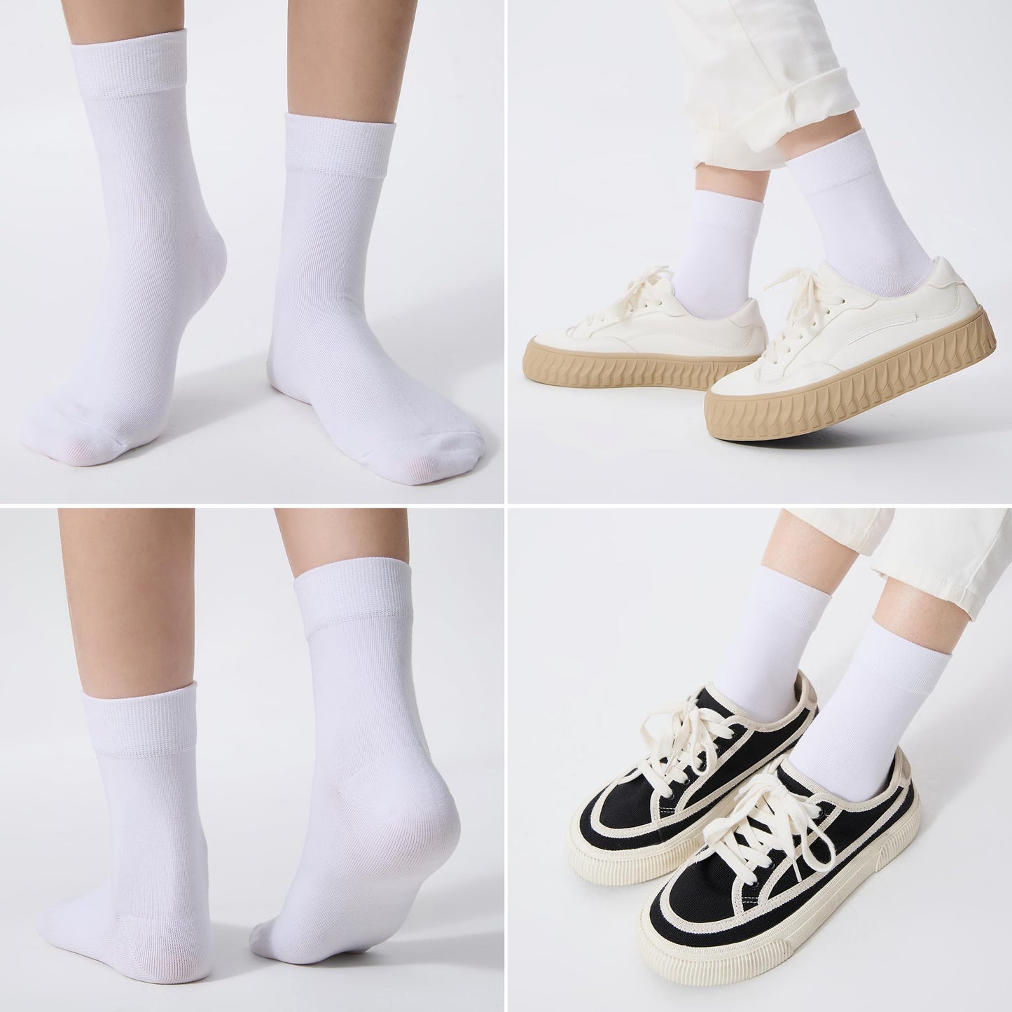 ATBITER Women's Thin Cotton Crew Socks - Soft Above Ankle Bootie Casual Dress Socks 6-Pairs With Gift Box‌ - Medaid International
