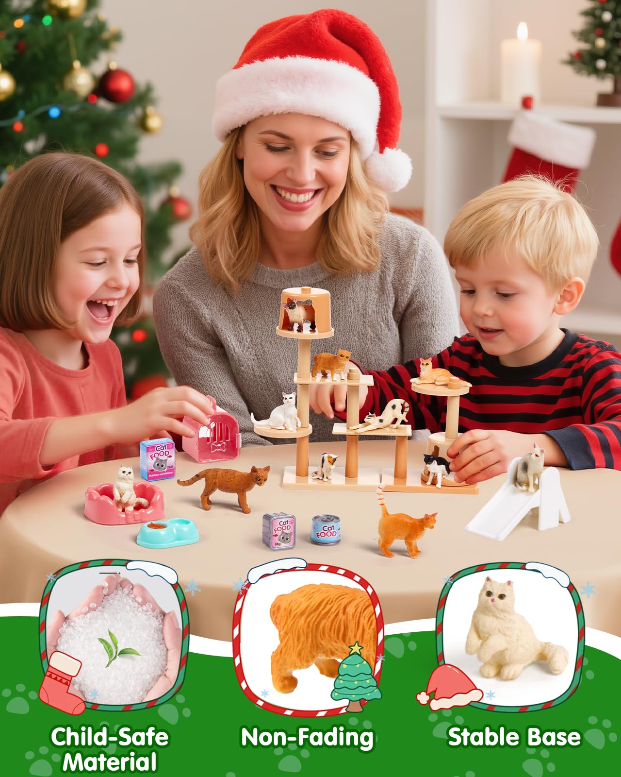 Leapio Cat Advent Calendar 2025, 24 Days Advent Calendar with 12 Figurines & Playground Accessories, Educational Gift for Kids Toddlers & Cat Lovers Boys Girls, Christmas Xmas Countdown Gift - Medaid International