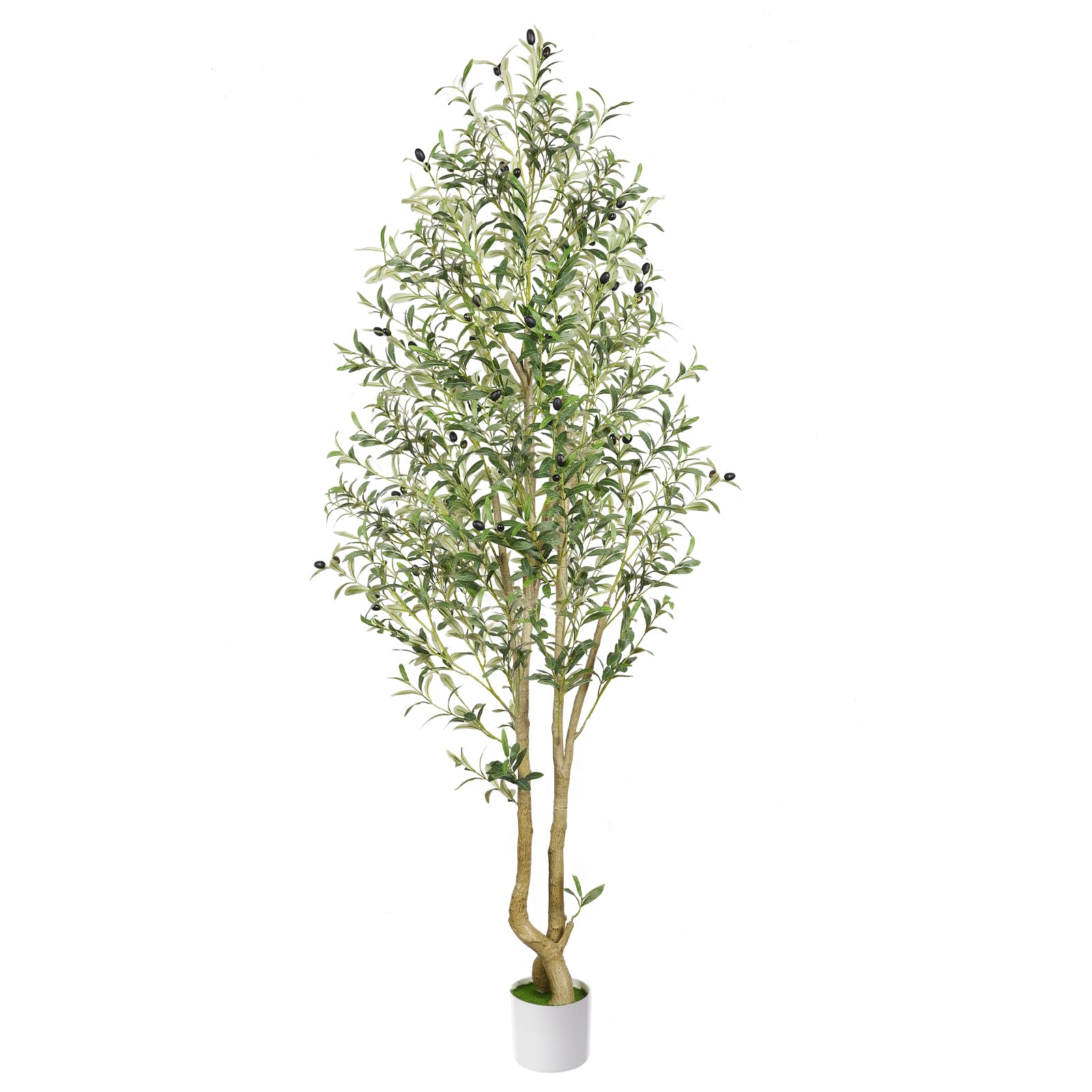 Alupssuc 6FT Artificial Olive Tree Big tall Fake Plants, 6 Feet Artificial Olive Silk Plants Indoors with Curved Trunk in Pots, Fake Tree for Home Office Living Room Indoor Outdoor Decor, 180cm - Medaid International