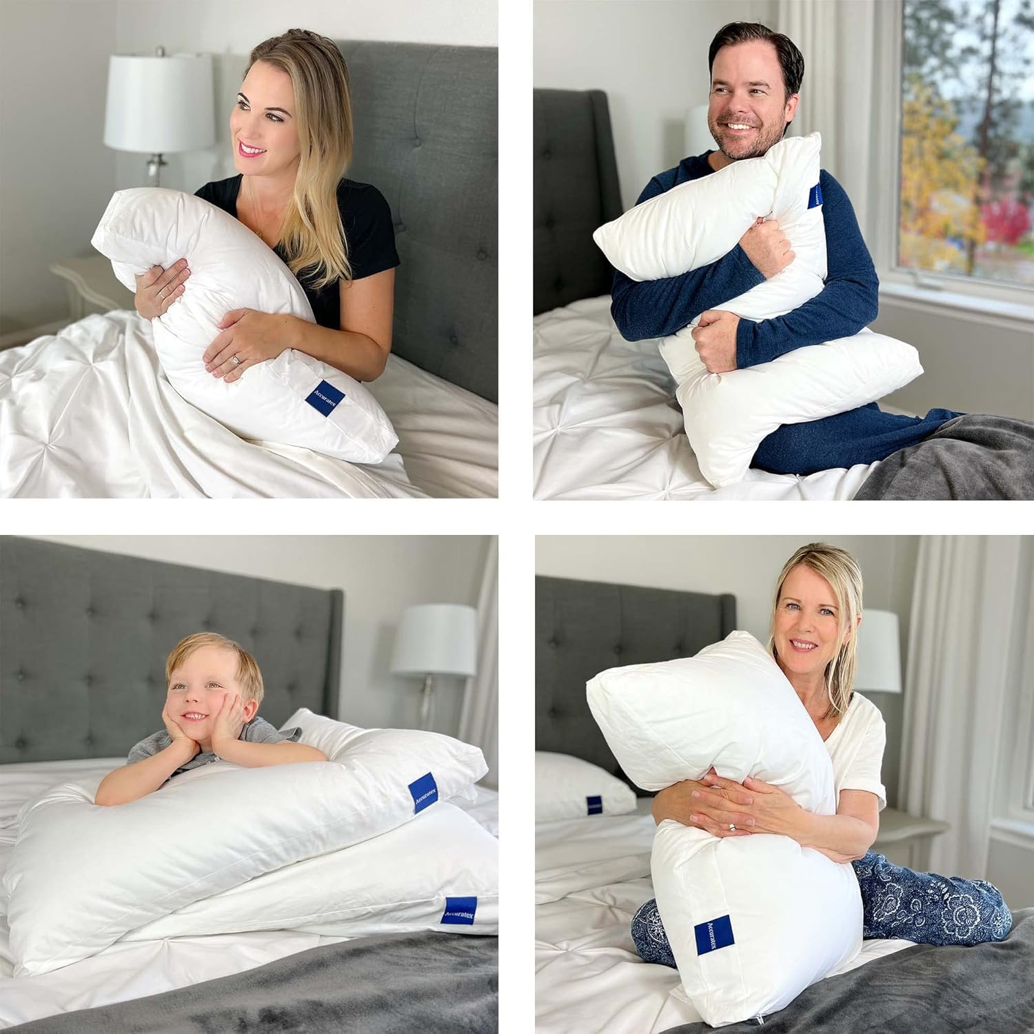 ACCURATEX Pillows King Size Set of 2, Hybrid Shredded Memory Foam Pillow[Adjustable Loft], Fluffy Down Alternative Fill Removable Cotton Cover, Firm Supportive Pillow for Side Back Sleepers - Medaid International
