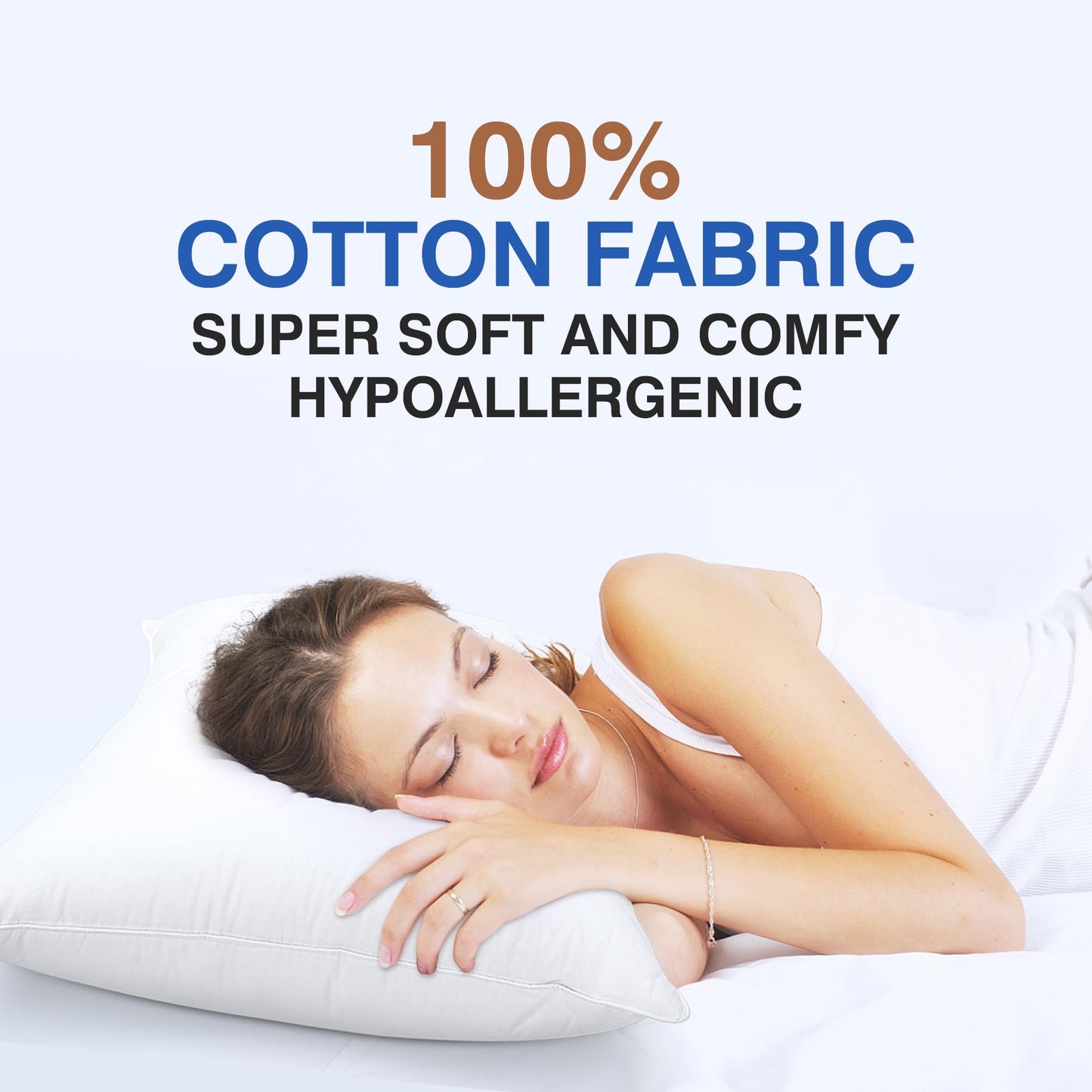 zibroges Feather Pillows Queen Size Set of 2 - Goose Down Hotel Bed Pillow for Sleeping, Soft 600 Thread Count Cotton Cover, Fluffy Support Surround Fill Polyester for Side, Back, Stomach Sleepers - Medaid International