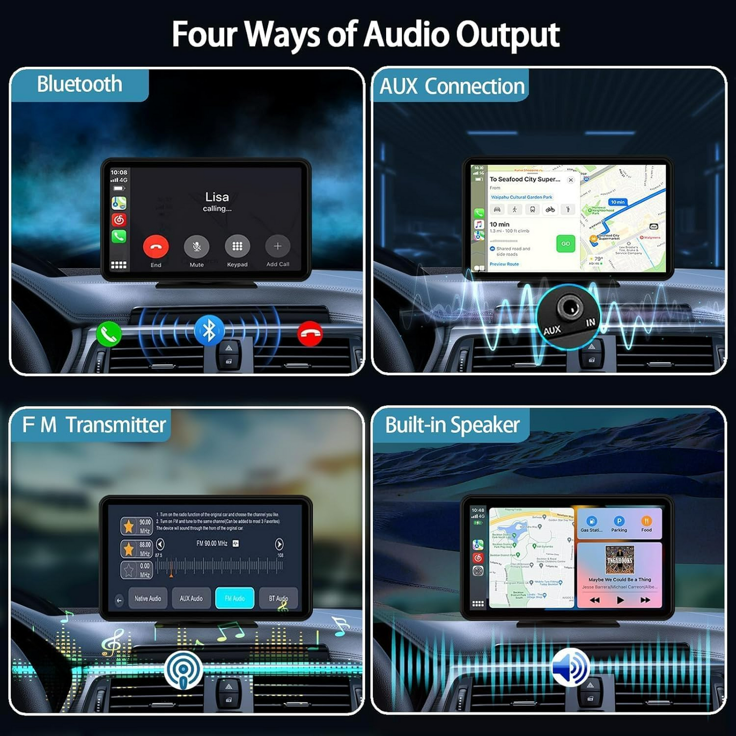 Wireless Car Stereo Apple Carplay AirPlay & Android Auto with Backup Camera - Medaid International