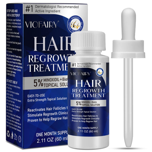 5% Minoxidil for Men and Women, Hair Regrowth Treatment for Thinning Hair and Hair Loss, Topical Solution - 1 Months Supply - Dermatologist recommended (Pack of 1) - Medaid International