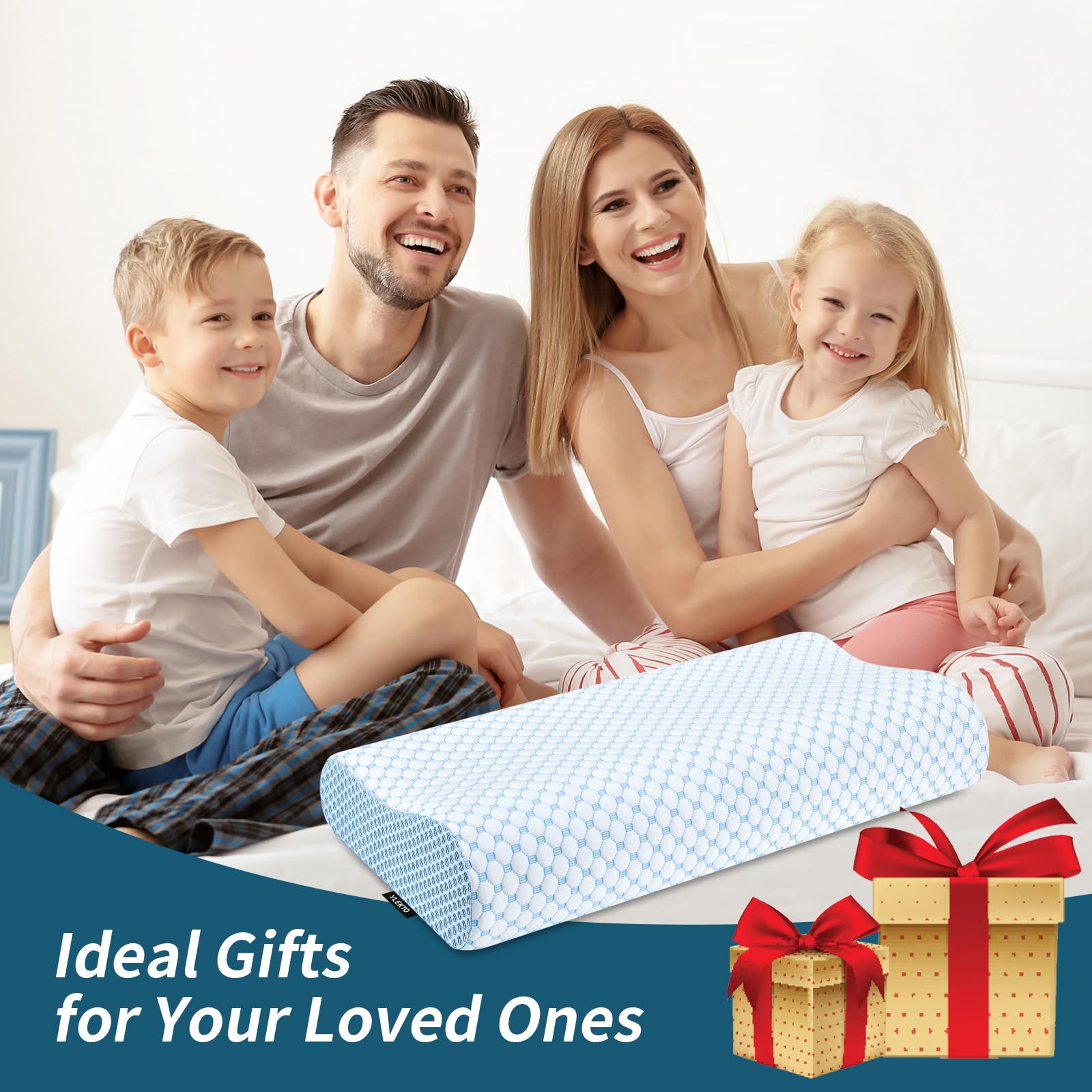 Cervical Pillow for Neck Pain Relief, Contour Memory Foam Pillows for Sleeping, Odorless Ergonomic Pillow Adjustable Orthopedic Cooling Pillow Bed Pillow Neck Support for Side Back Stomach Sleepers - Medaid International