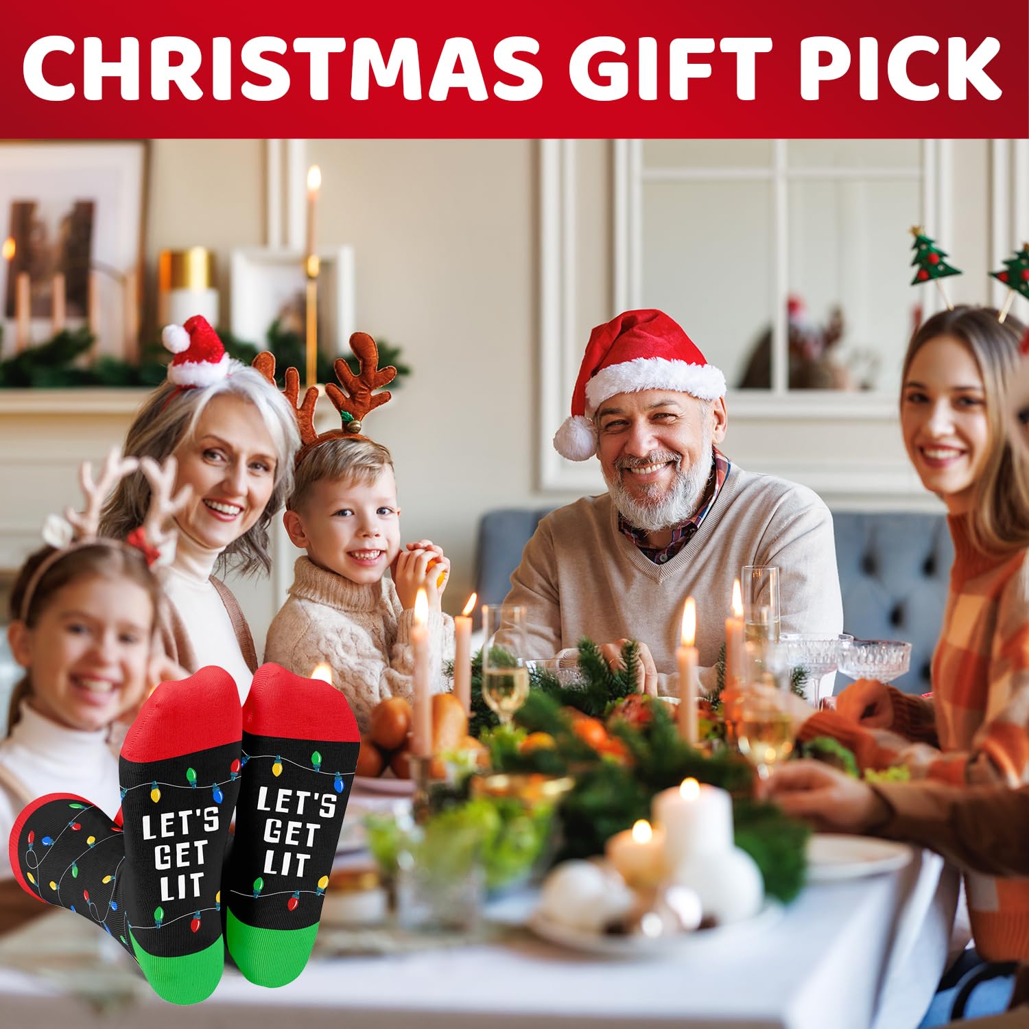 Christmas Gifts Stocking Socks for Kids - Light Up Socks, Xmas Stocking Stuffers for Little Boys Girls 4-6 Years Old - Medaid International