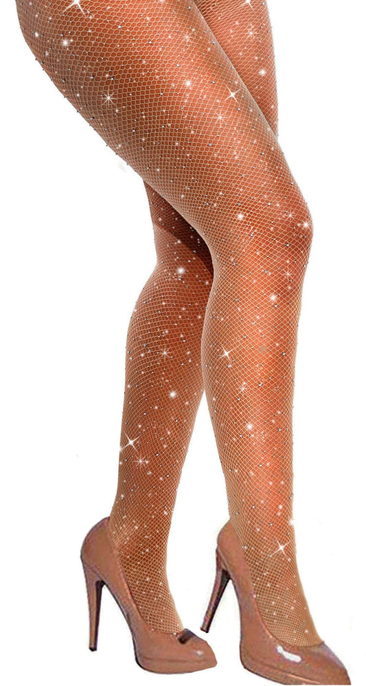 VEBZIN Rhinestone Fishnet Stockings for Women Sparkly Tights Sparkle Leggings Tights Mesh Glitter - Medaid International