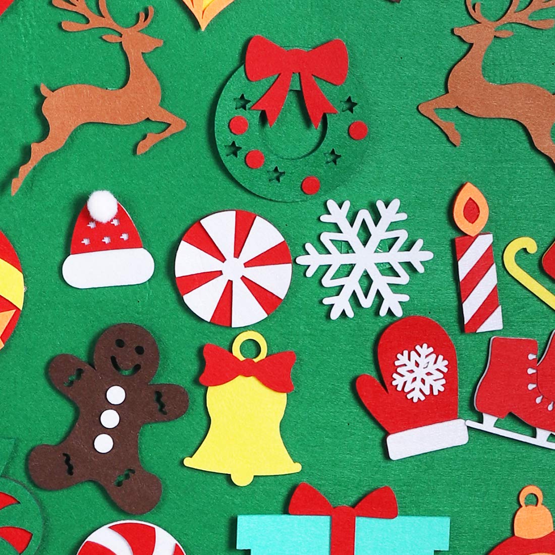 Garma DIY Felt Christmas Tree Set with 41PCS Kids Wall Hanging Detachable Ornaments, Felt Christmas Craft Kits Decorations for Toddler Xmas Gifts New Year Parties Supplies - Medaid International