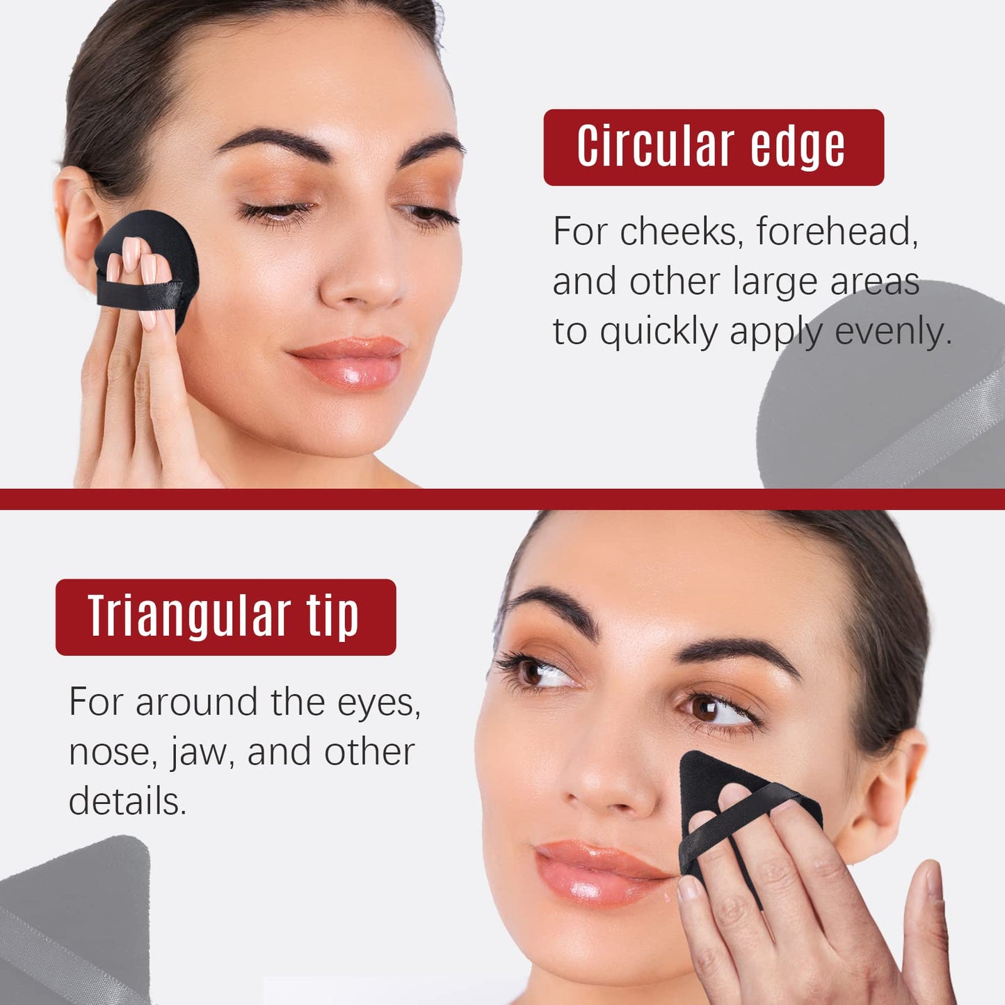 Foonbe Triangle Makeup Sponge, Soft Triangle Makeup Sponge Beauty Set, Reusable Velour Cosmetic Foundation Blender for Loose Powder and Contouring, Beauty Tool (6 Pcs) - Medaid International