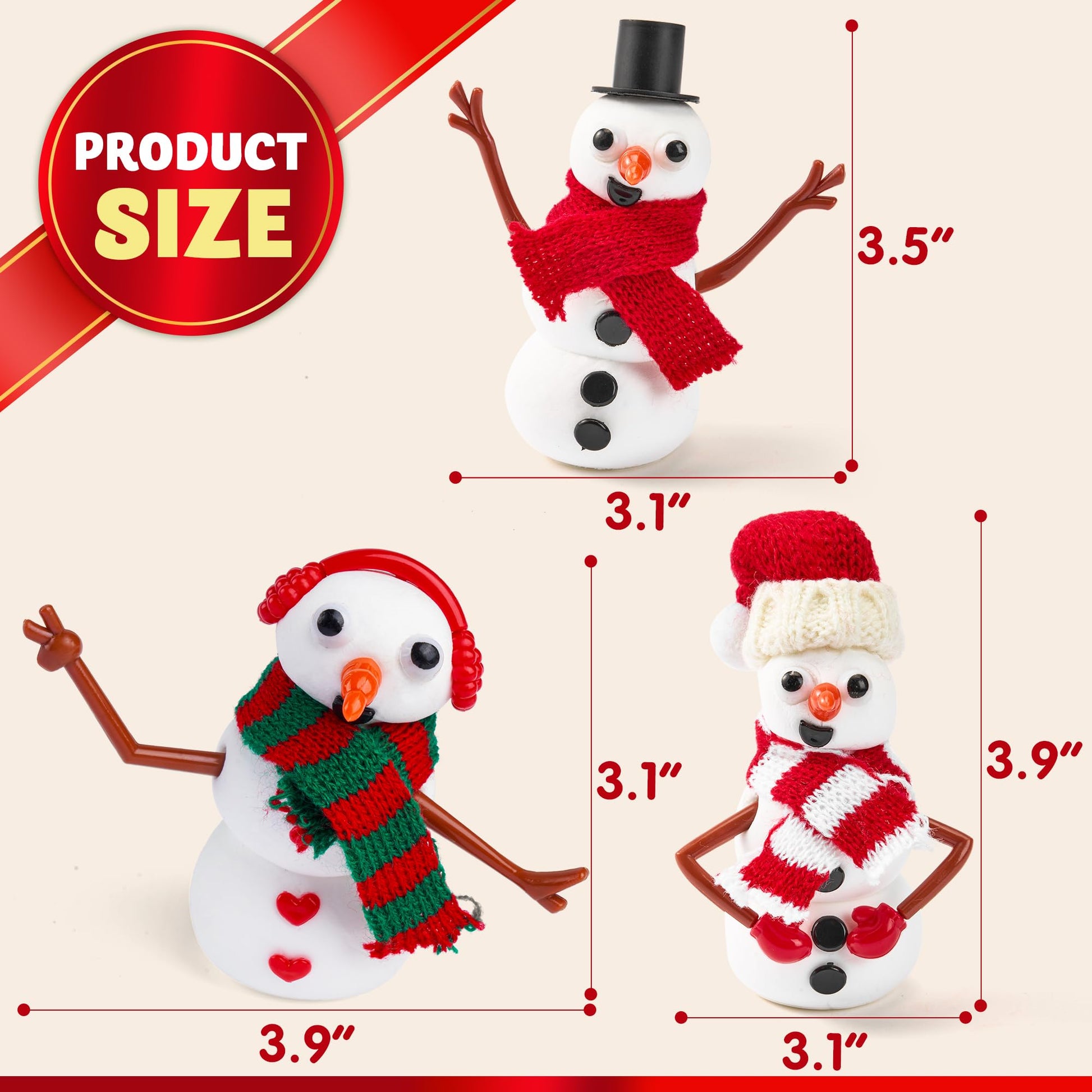 JOYIN Christmas Build a Snowman Craft Kit, 3 Pack Modeling Clay DIY Make a Snowman Kit for Christmas Arts and Craft Activities, Xmas Gift Stocking Stuffers for Kids, School Funny Toy Party Favor - Medaid International