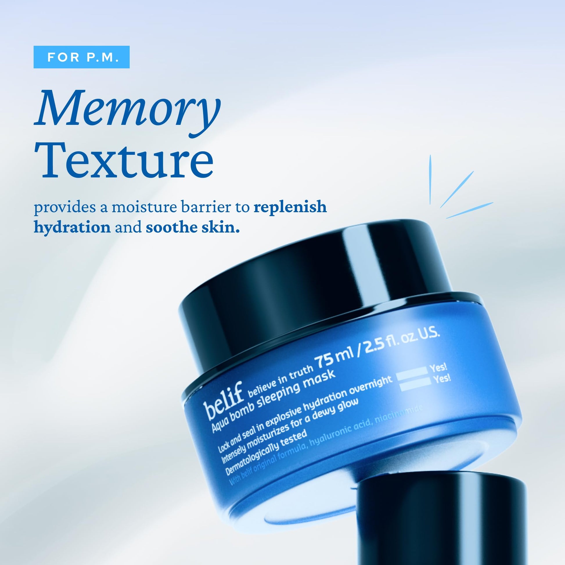 belif Vitamin E Jelly Overnight Mask – Hydrating & Plumping Face Moisturizer with Red Algae & Jojoba Oil, Deep Repair for Glass Skin, Korean Sleeping Mask for Intense Hydration & Radiance, 2.53 fl oz - Medaid International