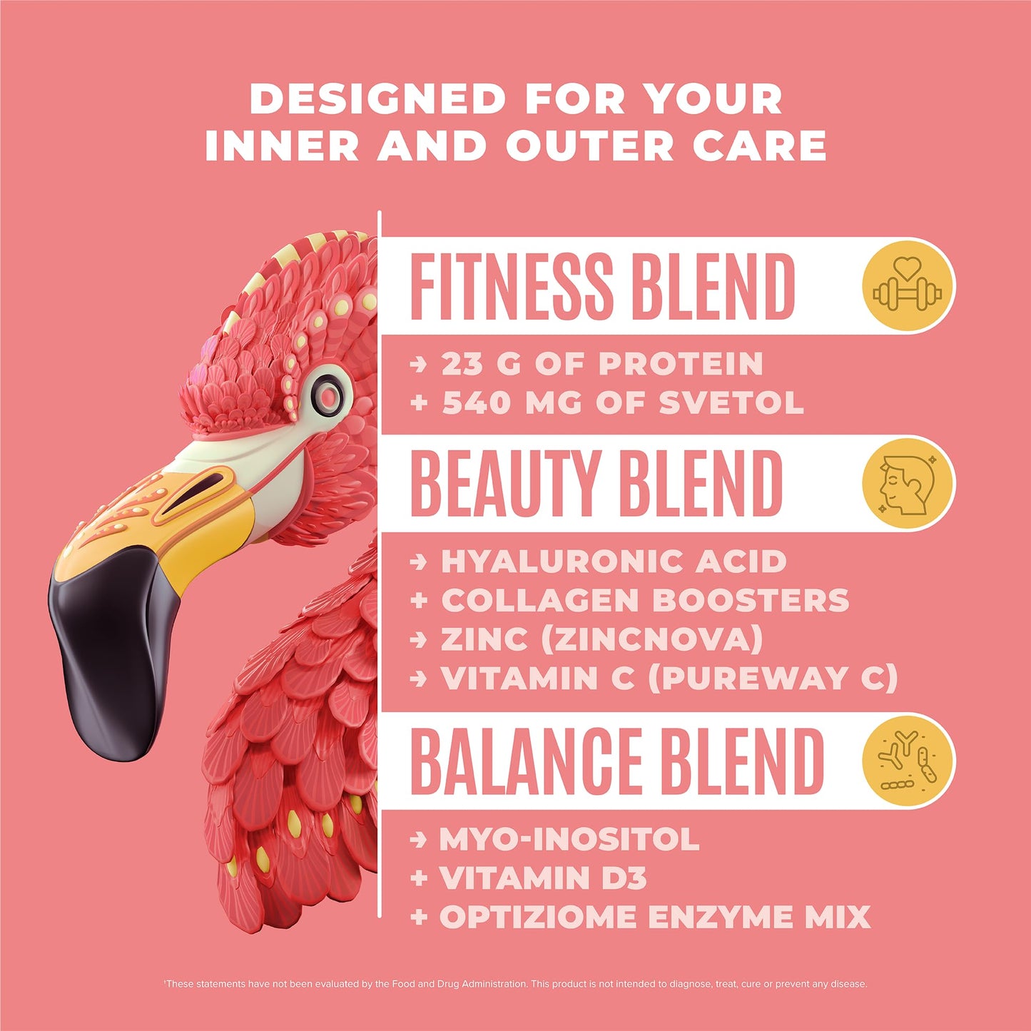 BIRDMAN Fitmingo Vegan Protein Powder with Inositol, Collagen Boosters, Hyaluronic Acid and Vitamins | Low Carb, Dairy Free, Low Calorie | 23g Plant Based Blueberry Protein Powder with Myo-Inositol - Medaid International