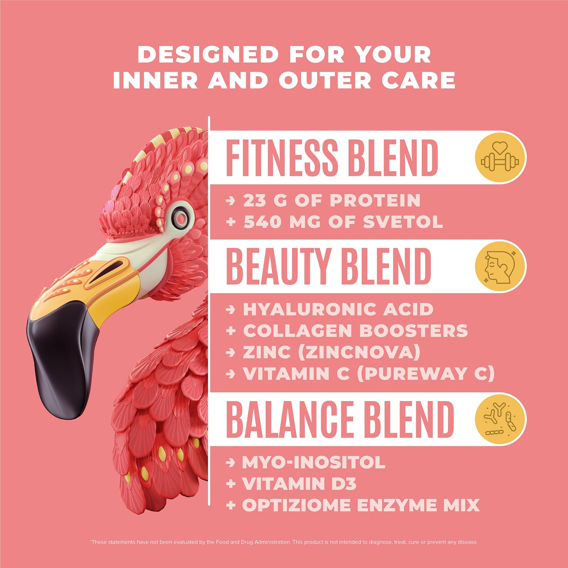 BIRDMAN Fitmingo Vegan Protein Powder with Inositol, Collagen Boosters, Hyaluronic Acid and Vitamins | Low Carb, Dairy Free, Low Calorie | 23g Plant Based Blueberry Protein Powder with Myo-Inositol - Medaid International