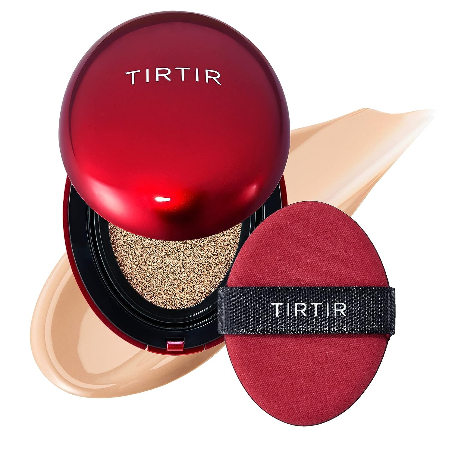 TIRTIR Mask Fit Red Cushion Foundation | Japan's No.1 Choice for Glass skin, Long-Lasting, Lightweight, Buildable Coverage, Semi-Matte (23N Sand, 0.63 Fl Oz (Pack of 1)) - Medaid