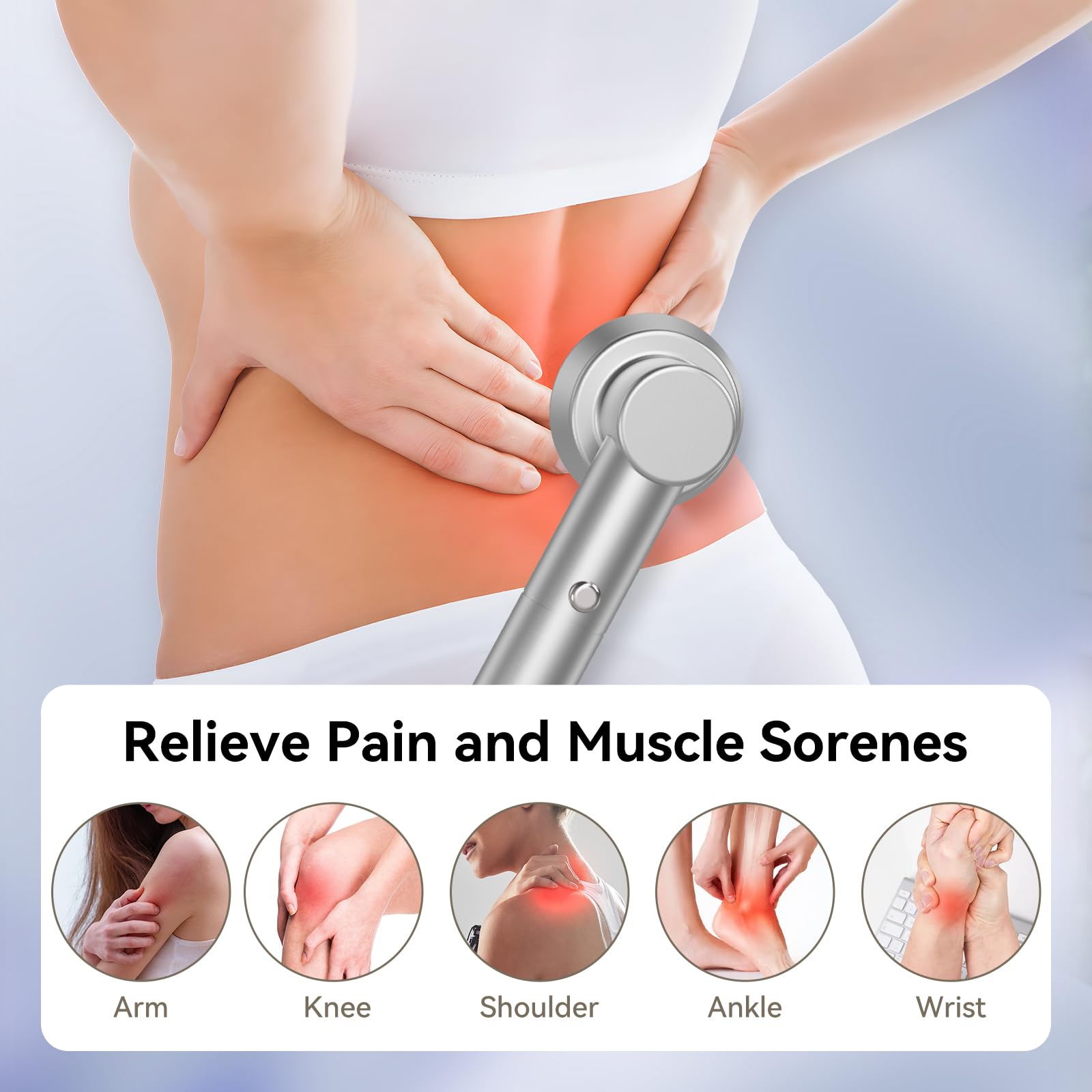 Handheld Red Light Therapy Device with Stand, Cold Laser Therapy Device with 3 Modes & Timer, Near-Infrared Red Light Therapy for Body, Knee, Feet, Back, Muscle, Joints - Medaid International