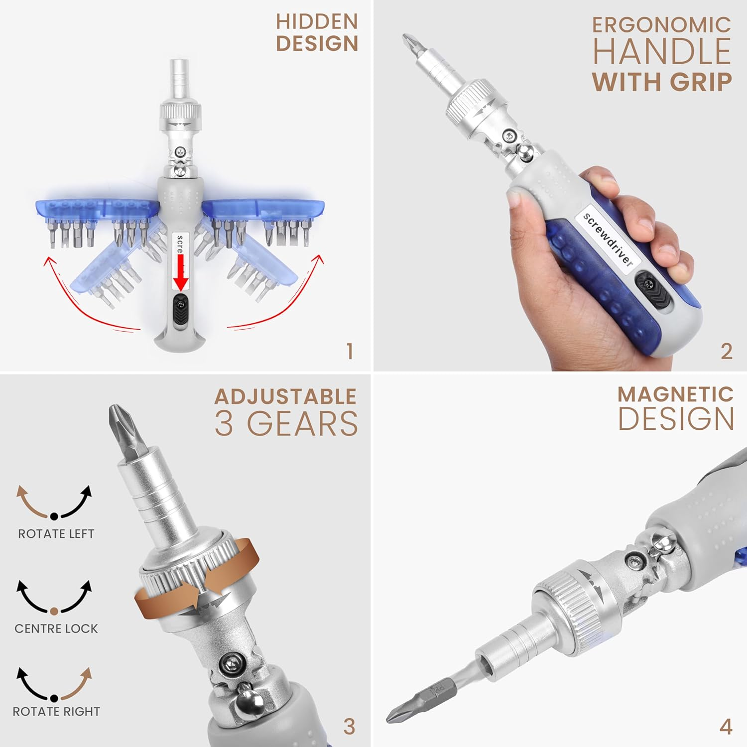 15 in 1 Magnetic Ratchet Screwdriver Set ‚Äì Multi-Angle Adjustable Tool Kit for DIY Repairs - Medaid International