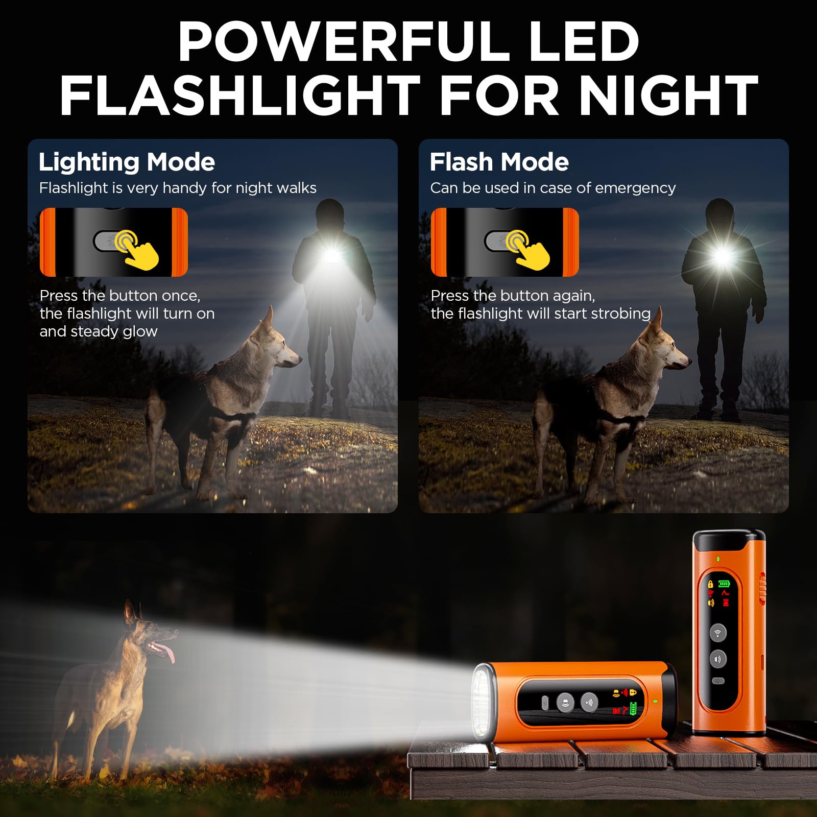 2024 Dog Bark Deterrent Device, Anti-Bark Device for Dog Training & Behavior Aid, No Need to Yell or Pat, Simply Point at The Dog Within 35ft, Ultra-Bright LED Flashlight | Bark Collar Alternative - Medaid International