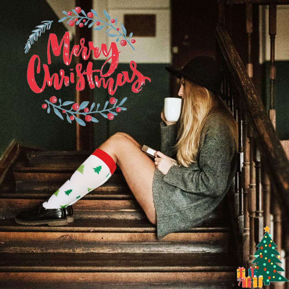Aoliks Christmas Compression Socks for Women & Men,Knee High Support Socks for Nurses Pregnancy Travel - Medaid International