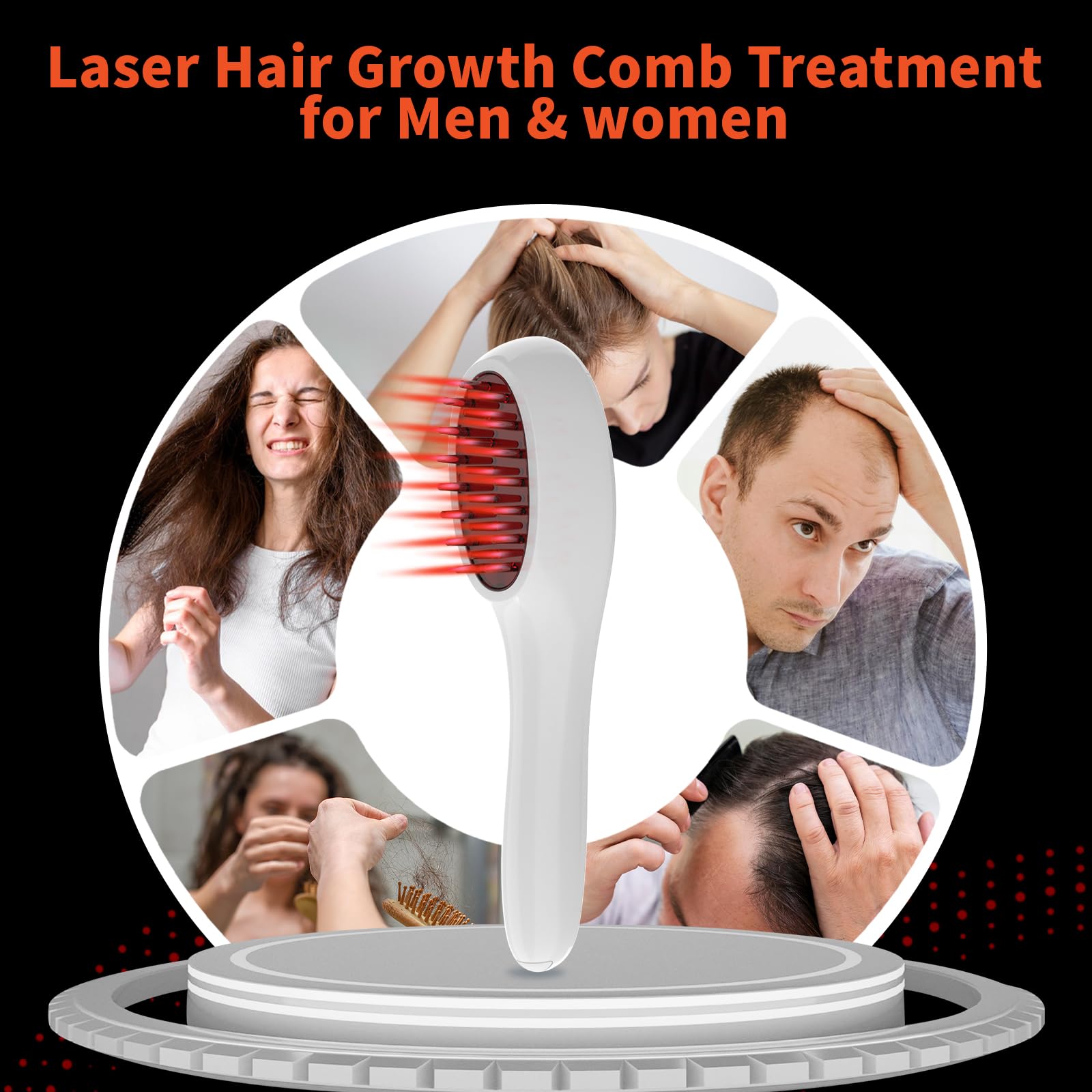 PUPCA Laser Therapy Hair Growth Comb, Hand-Held Comb-Shaped Low Level Laser Therapy To Promote Hair Growth in Women and Men - Medaid International