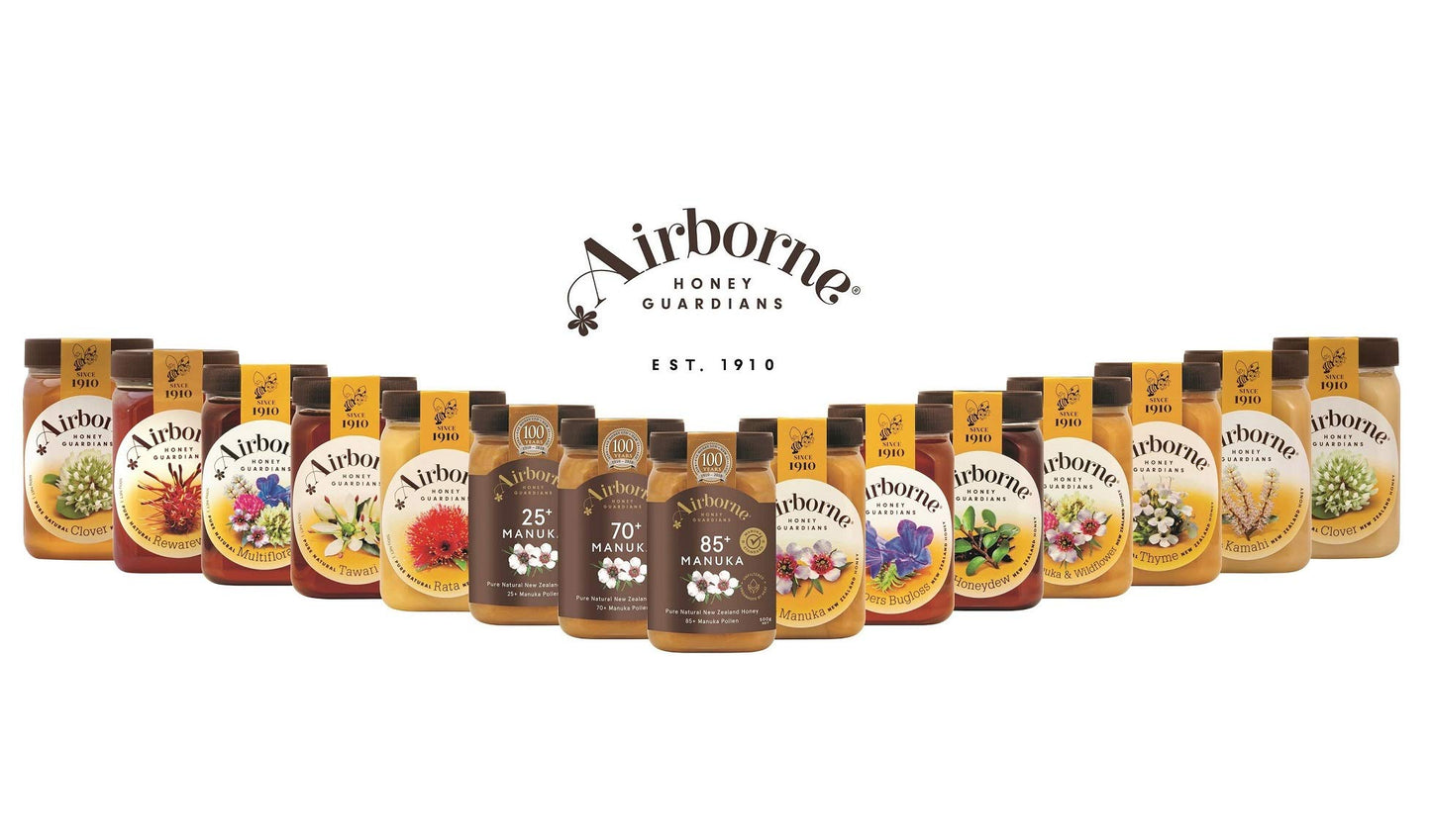 Airborne Manuka Honey Monofloral 70+, 100% Pure New Zealand Honey. Certified. Guaranteed. RAW. Non-GMO (17.85 oz) - Medaid International