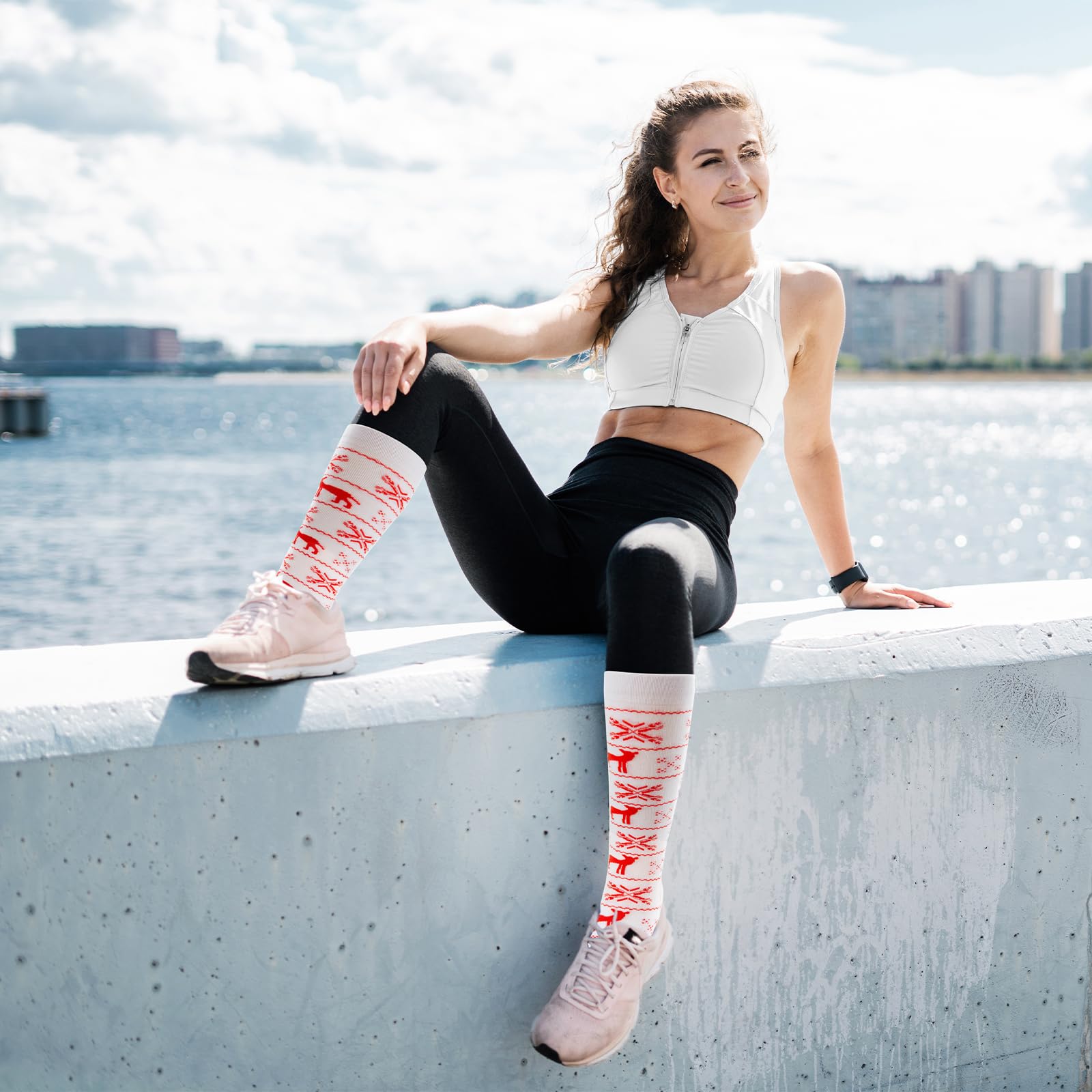 KHJCXS 6 Pairs Women Colorful Fun Novelty Socks spring gifts for women striped socks compression stockings Fluffy Soft Warm for Women Girl - Medaid International