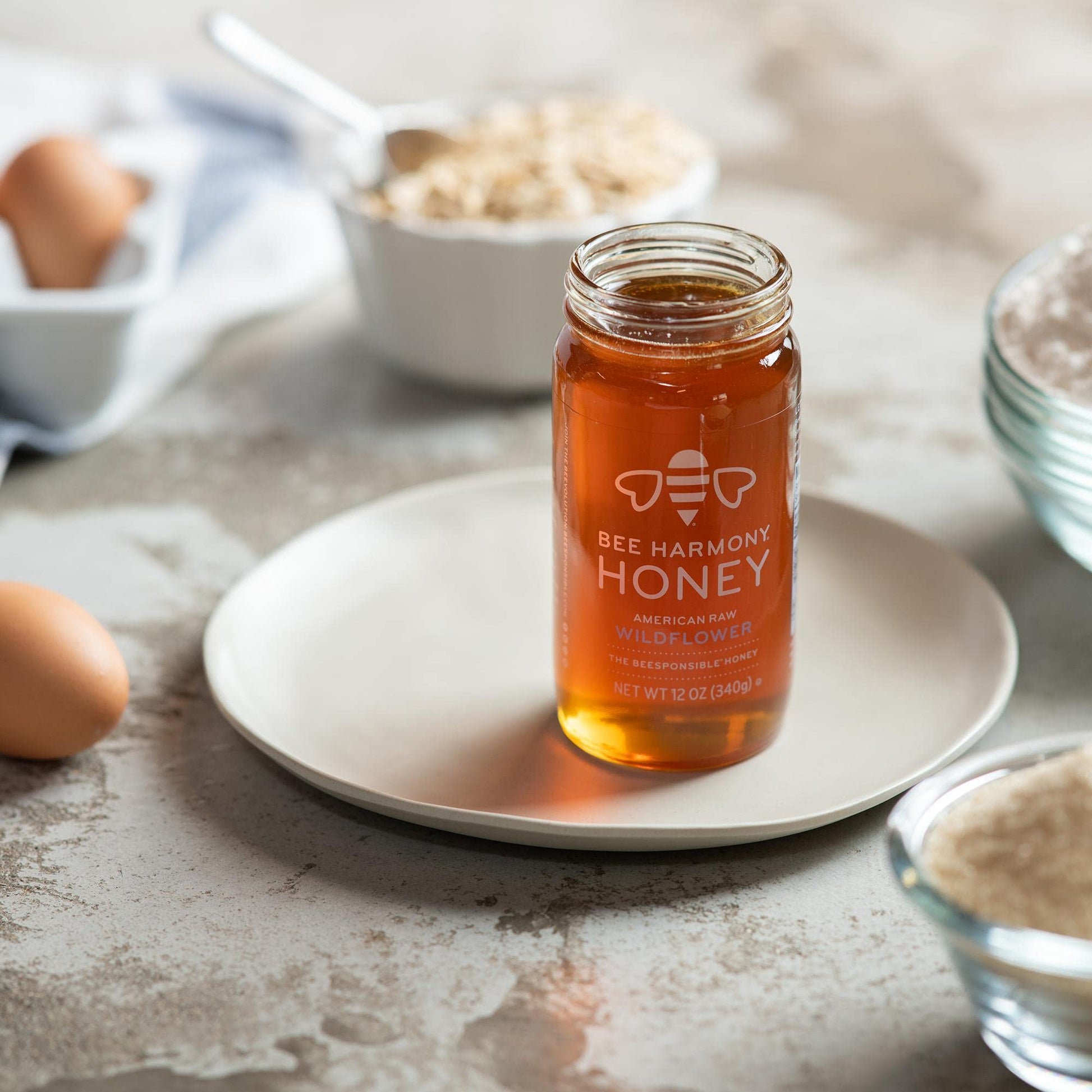 Bee Harmony Honey 3 Pack Variety Pack, 36 Ounce (Clover, Wildflower and Orange Blossom) - Medaid International