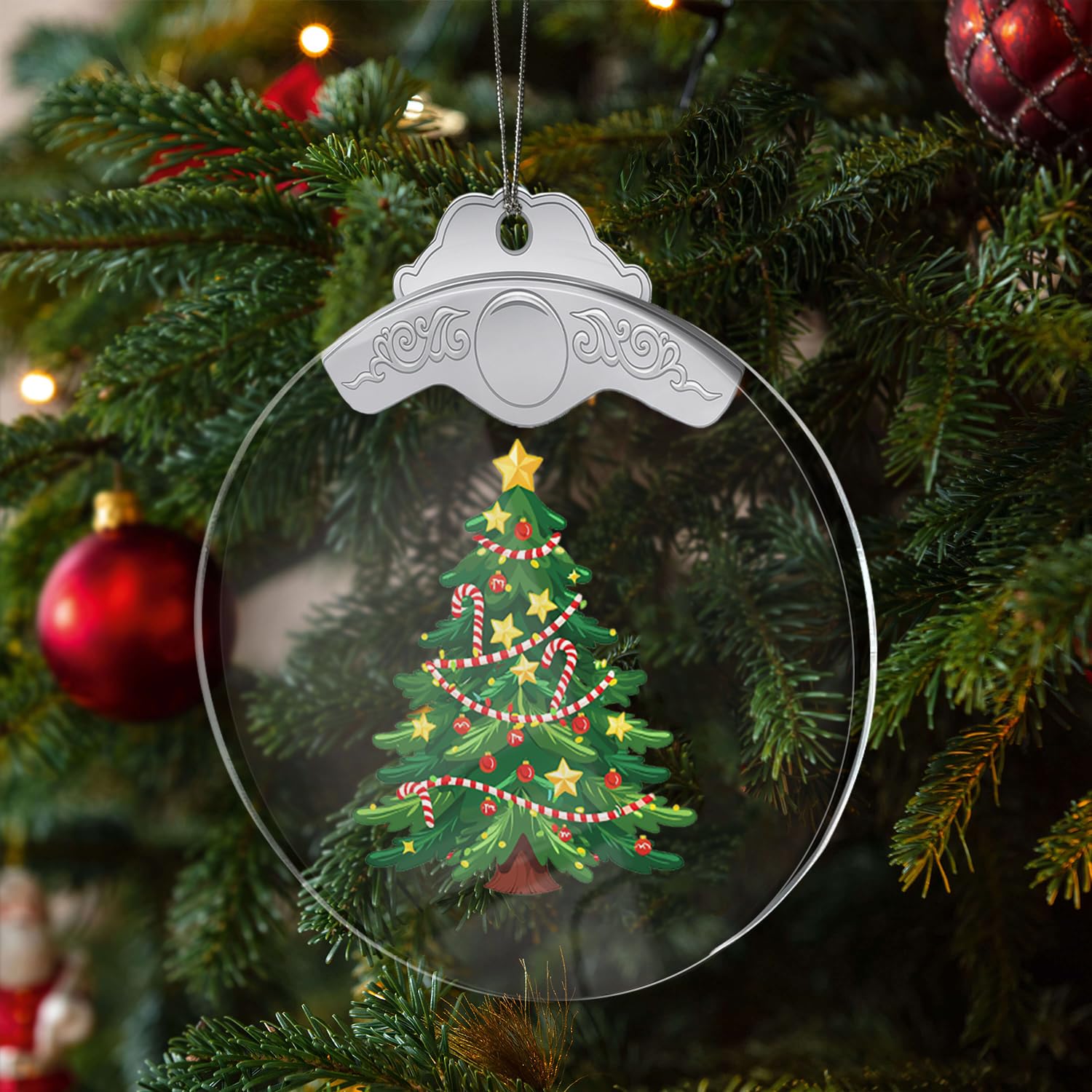 Christmas Ornaments Tree Crystal Hanging, Holiday Handmade Christmas Tree Ornaments, Car & Home Decoration - Xmas Bauble Present Acrylic Craft Decor, Gift Exchange Ideas for Family Friends C190 - Medaid International