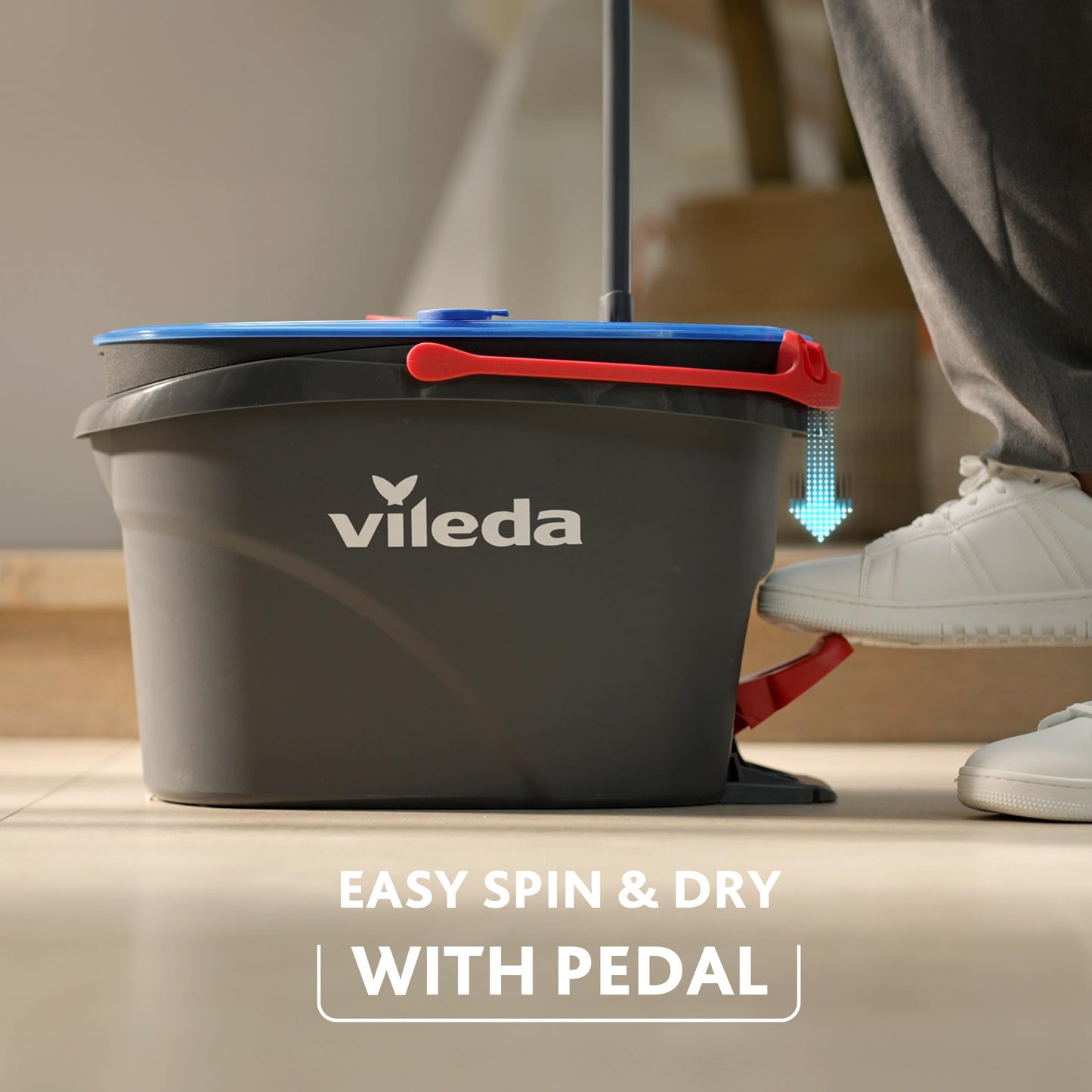 Vileda H2PrO Spin Mop System - Separates Clean and Dirty Water - Effortless Wringing - Microfibre Cleaning - Easy Assembly - Ergonomic Design - Medaid International