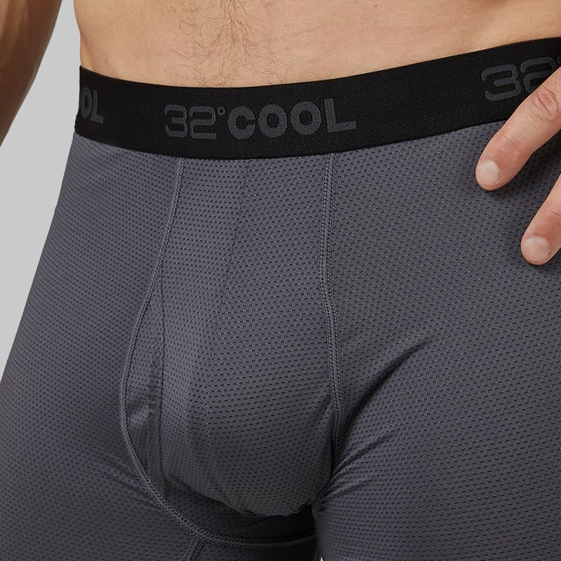 32 Degrees Cool Mens 4-PACK Active Mesh Quick Dry Performance Boxer Brief, 2 Black/2 Charcoal, X-Large - Medaid International