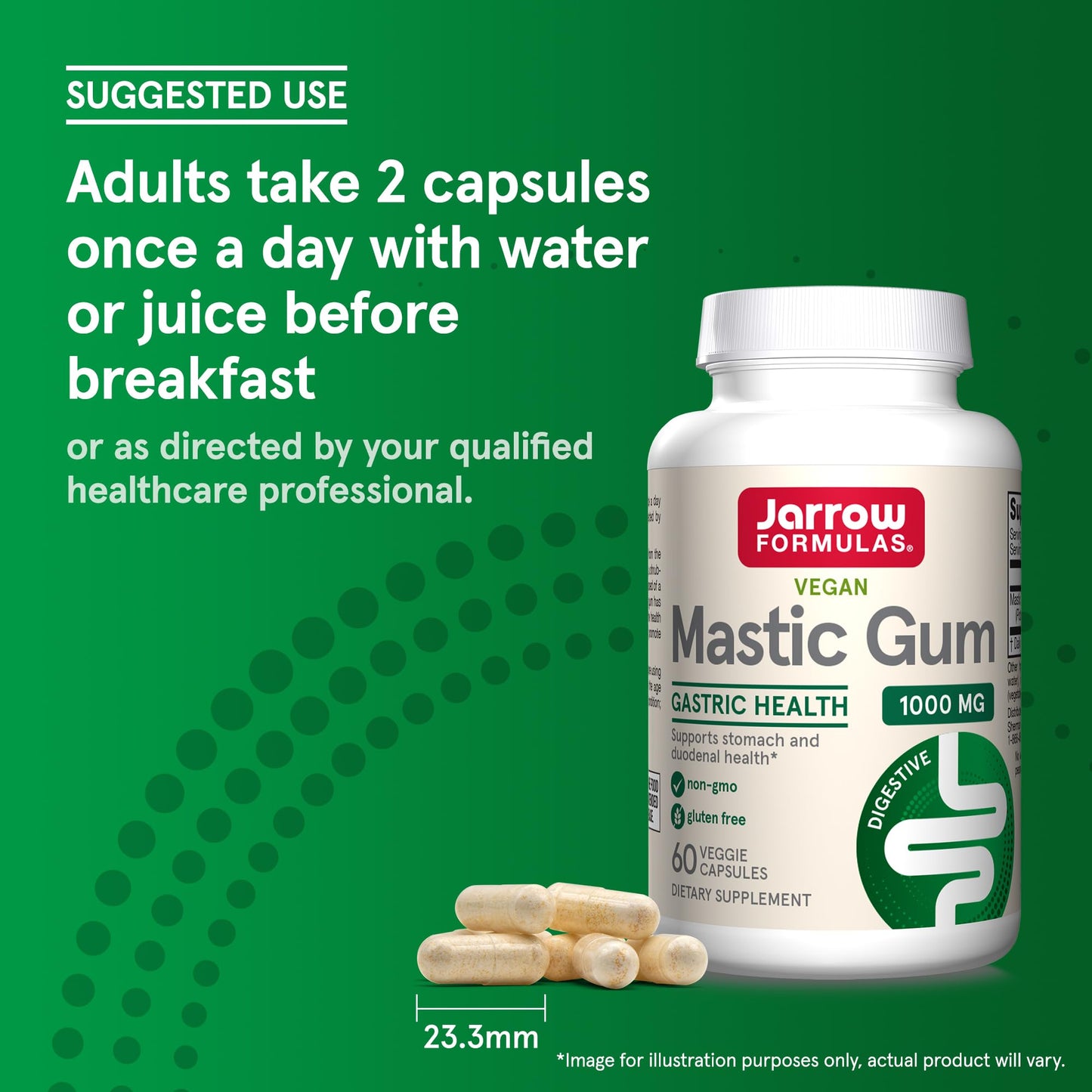 Jarrow Formulas Mastic Gum 1000 mg - 60 Veggie Caps - Natural Formula Supporting Stomach, Duodenal & Oral Health - 30 Servings - Medaid International