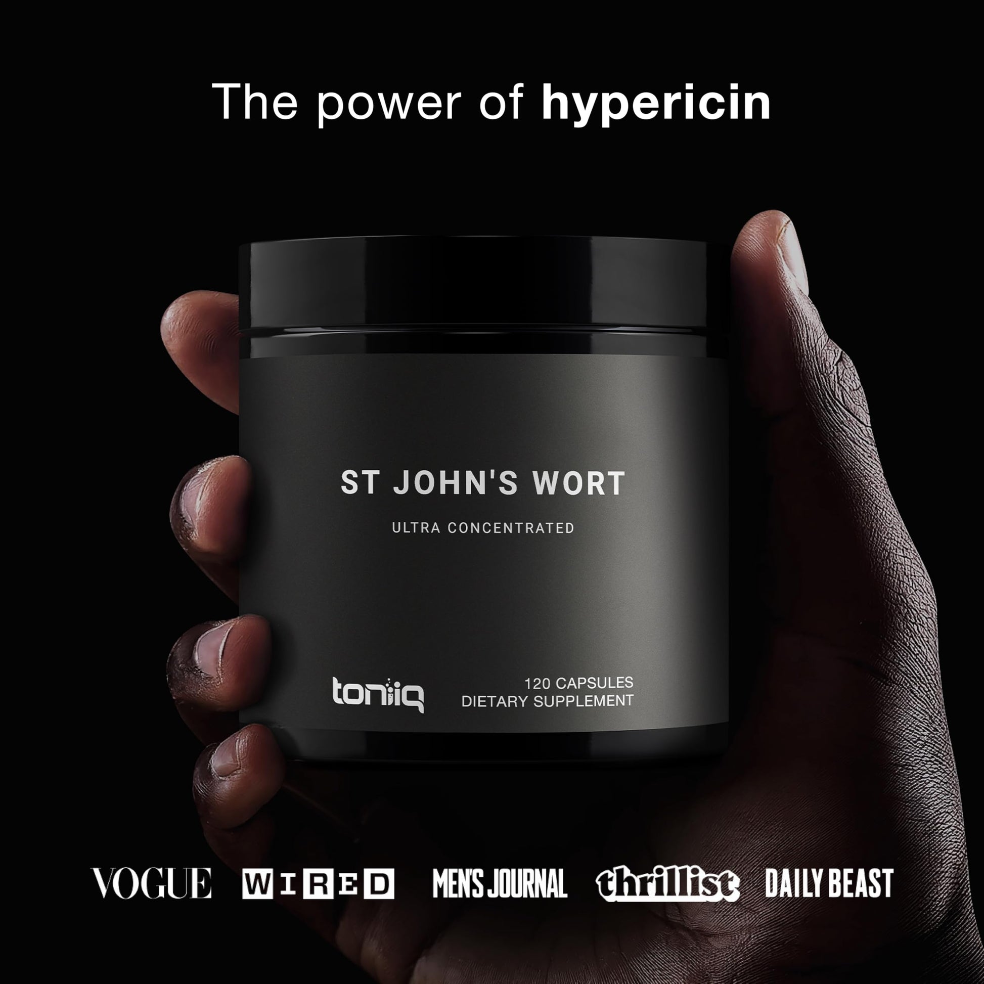 1,000mg Ultra High Strength St. John's Wort Capsules (Non-GMO) - 7X Concentrated Extract - 0.3% Hypericin - Highly Purified and Bioavailable - 120 Capsules - Medaid International