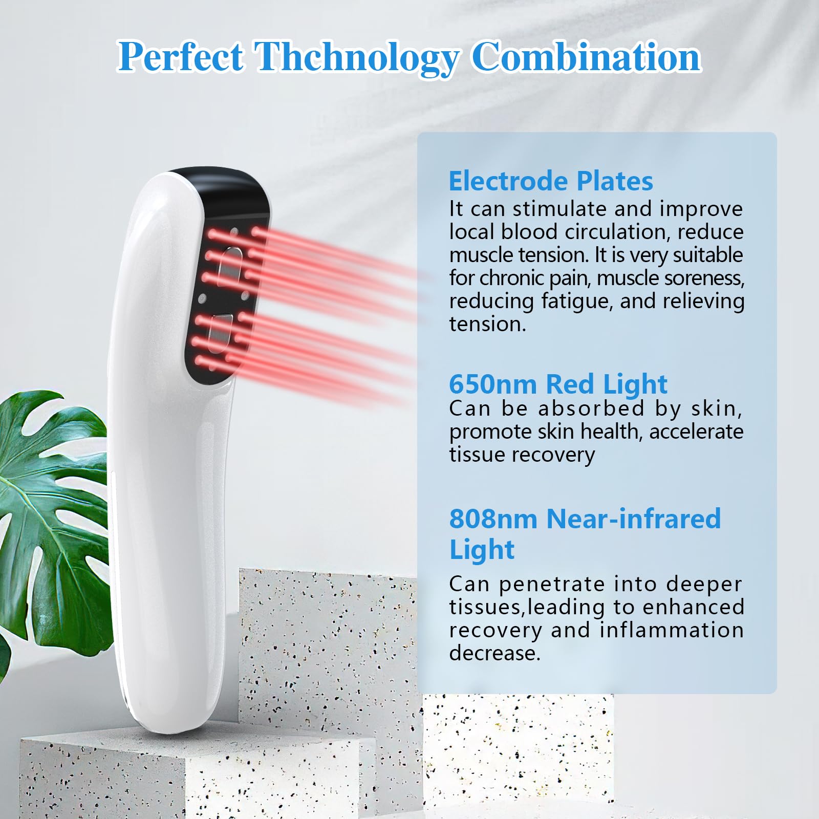 Cold Laser Therapy Device, KTS Upgrade 2-in-1 Infrared Light Therapy for Body Pain Relief, Deep Tissue Relieve Pain, Joint and Muscle Care Fast Recovery (4 * 808nm+12 * 650nm) - Medaid International