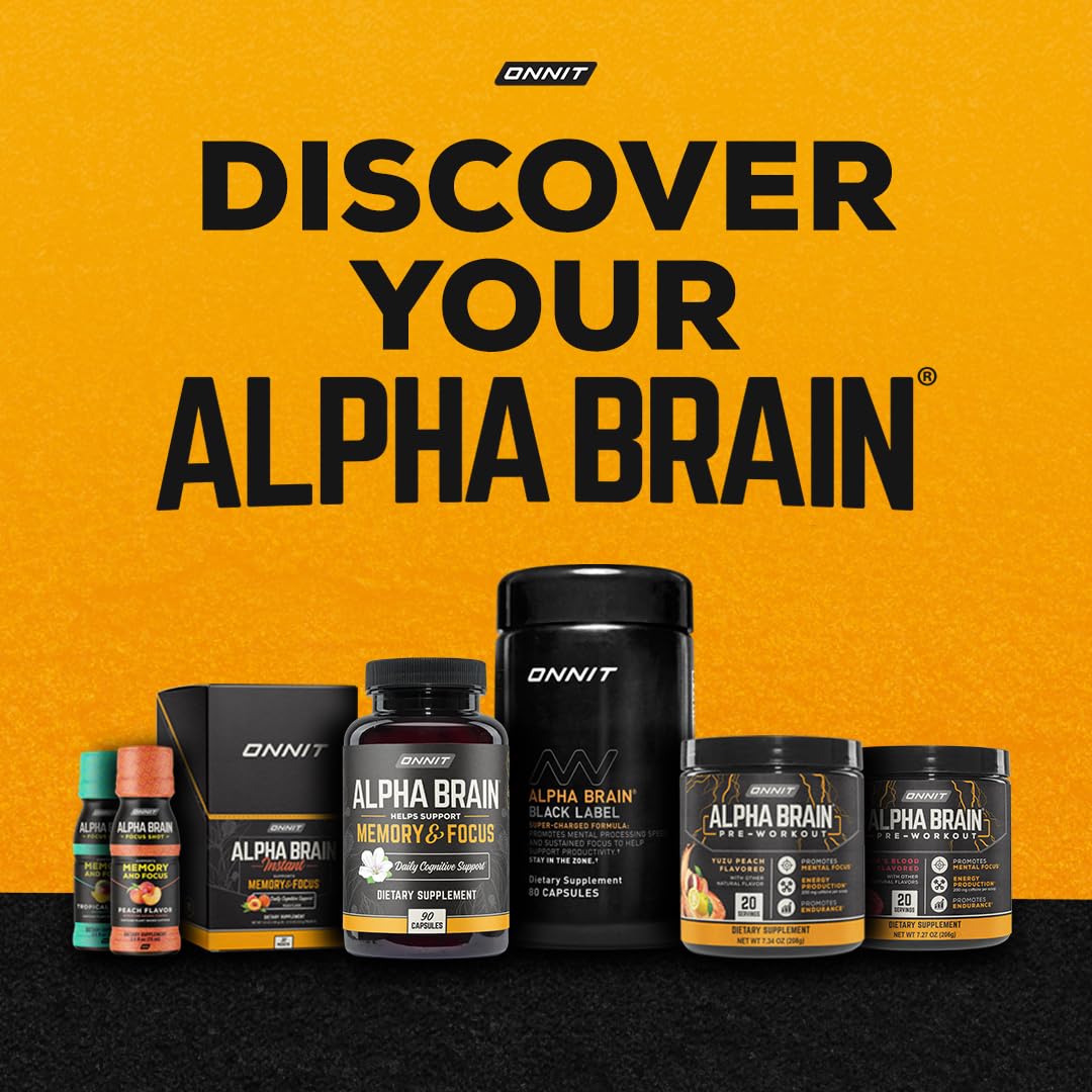 ONNIT Alpha Brain Nootropic Brain Supplement for Men & Women | Memory, Mental Clarity & Cognitive Improvement | Focus Capsules with L-Theanine, Vitamin B6 & Phosphatidylserine (30 Count) - Medaid International
