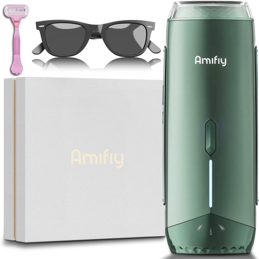 Amifiy Ice Cooling IPL Home Use Hair Removal Device, Laser Hair Removal Machine Painless Epilator for Women Men, 3 Energy Levels & 2 Modes, Face Body Use with Razor & Glasses - Medaid International