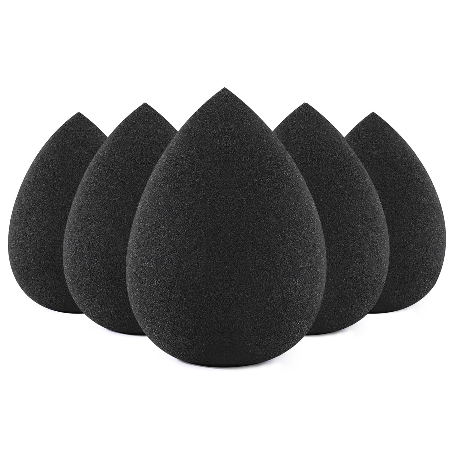 BEAKEY Makeup Sponge Set, 5 Pcs Foundation Blending Sponge, Beauty Sponges Flawless for Liquid, Cream, and Powder, Latex-Free and Vegan Boun Boun Makeup Sponges, Black - Medaid International