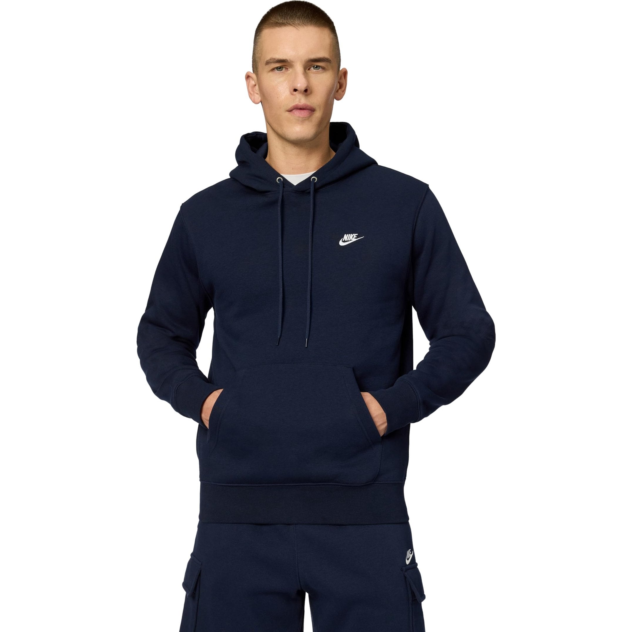 メンズウェア OBSIDIAN FLEECE HOODIE PULLOVER Nike Men's Club Pullover Fleece Hoodie, Obsidian/Obsidian/White