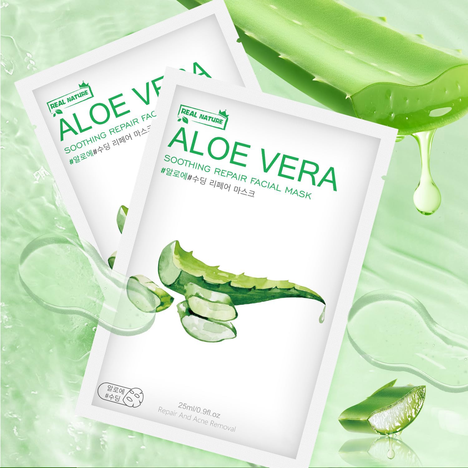Aloe Vera Face Mask,Hydrating Face Masks Skincare For Dry, Oily,Sensitive Skin,Aloe Facial Skincare Sheet For Moisturizing, Soothing, Calming, Sun Care,Acne, Facial Masks for Women Skin Care 10-Pack - Medaid International