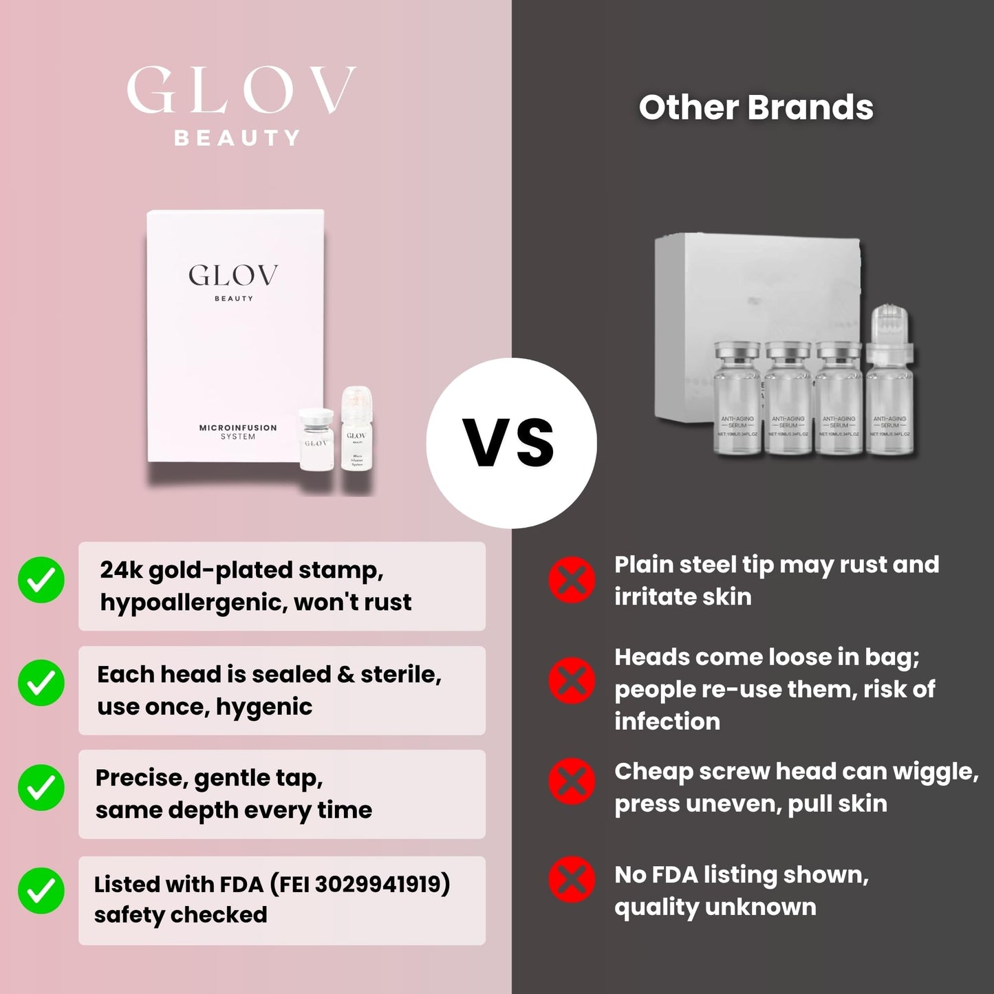 Glov Beauty Micro Infusion Hair Renewal Kit – 0.25mm Gold Derma Stamp with Hyaluronic Acid, Peptide & Botanical Serum Ampoules | Hydrating Scalp Treatment for Fuller, Thicker-Looking, Healthier Hair - Medaid International