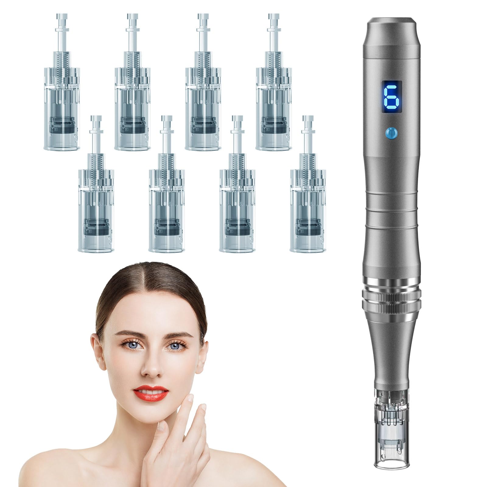 DermaStamp System 0.25mm, Microneedling Stamp Pen, Derma Stamp Pen, Derma Roller Alternative, Microneedle Micro Needle Skin Care for Men Women - Medaid International