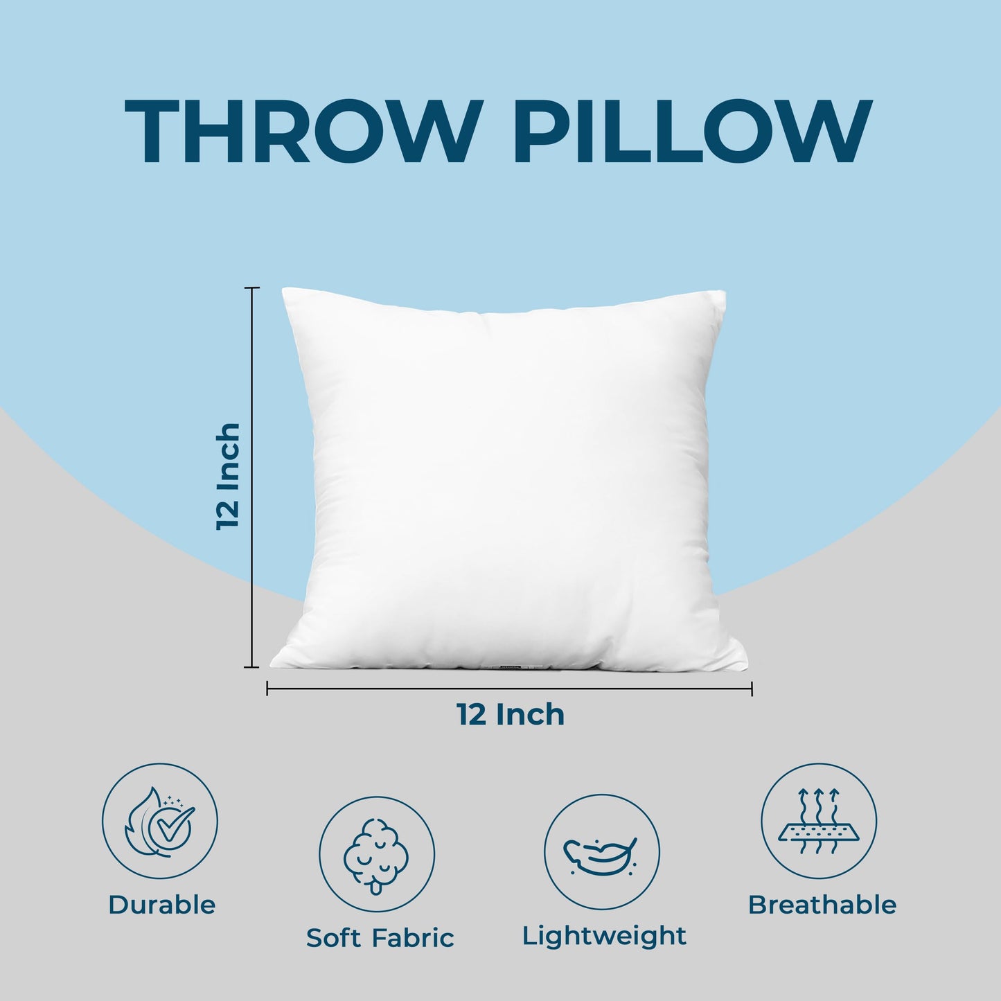 Utopia Bedding Throw Pillows (Set of 4, White), 12 x 12 Inches Pillows for Sofa, Bed and Couch Decorative Stuffer Pillow - Medaid International