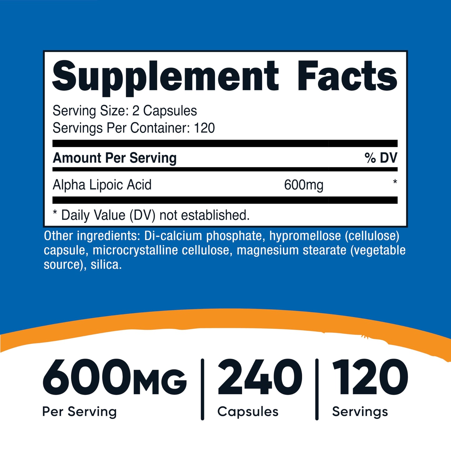 Nutricost Alpha Lipoic Acid 600mg Per Serving, 240 Capsules - Gluten Free, Vegetarian Capsules, Soy Free & Non-GMO - Medaid International