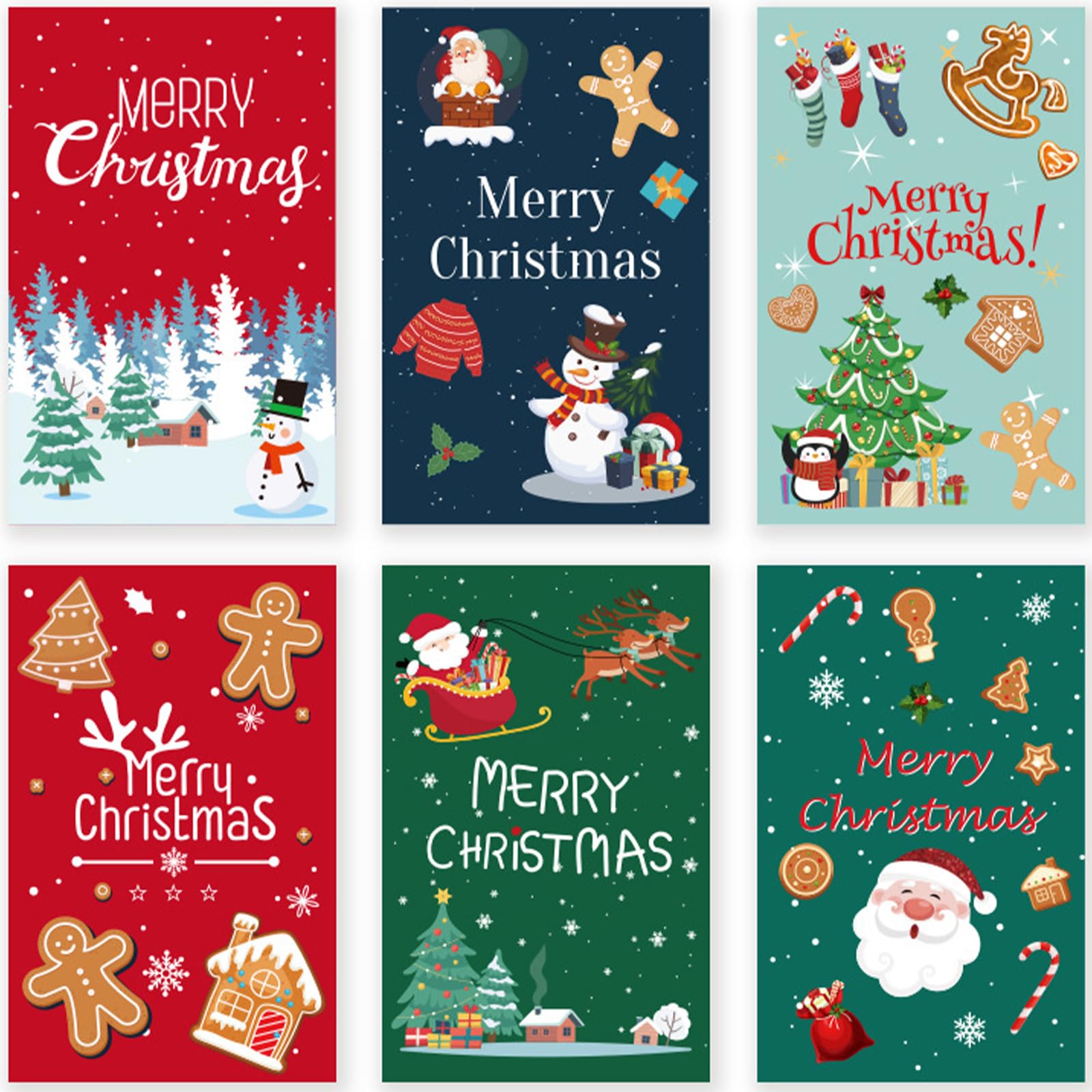 24 Pack Foiled & Glittery 6x4in Box of Christmas Cards with Envelopes and Stickers, 24 Festive Designs Boxed Christmas Cards with Envelopes with Printed Message Inside - Medaid International