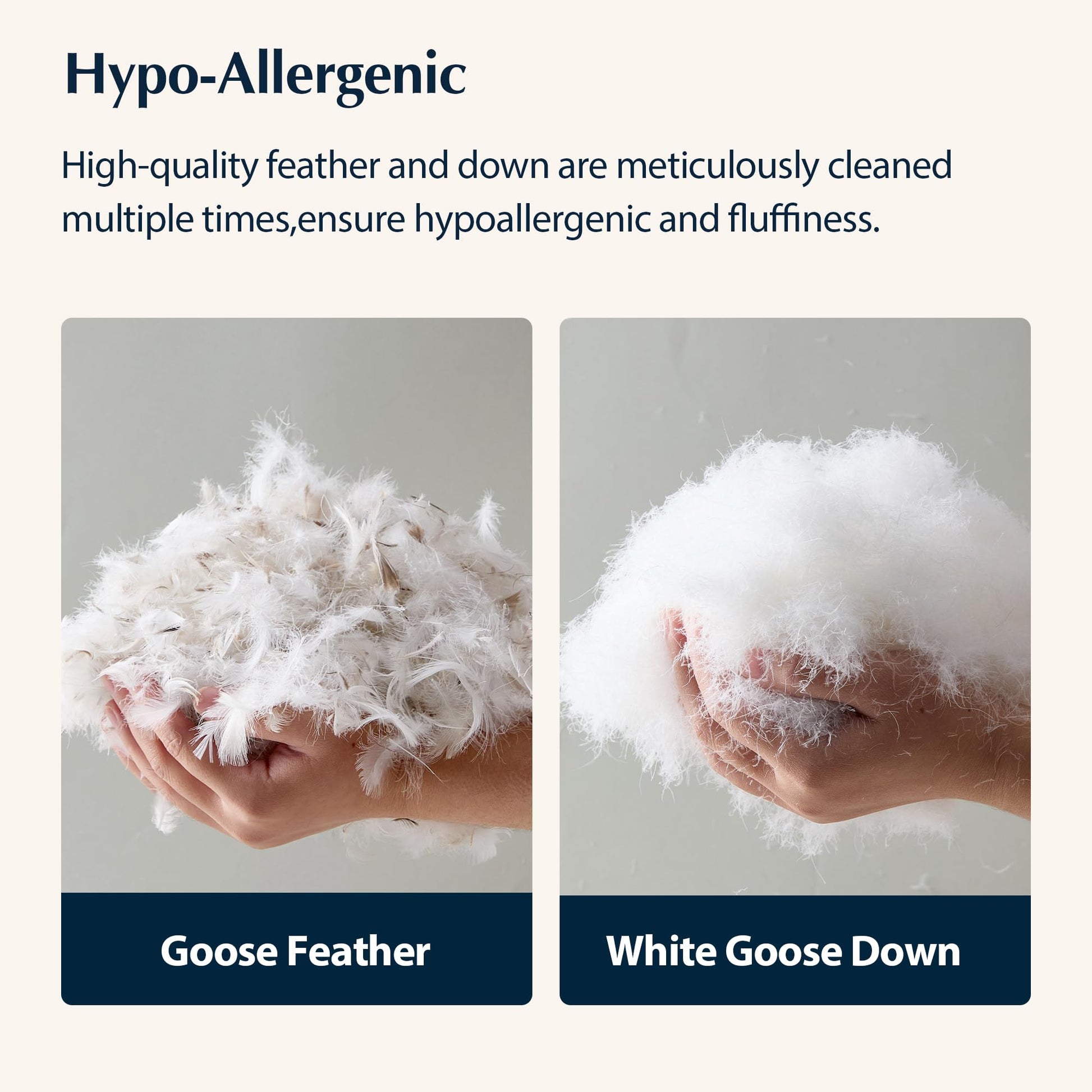 Pacific Coast Bed Pillow, Hotel Collection Goose Feather and Down Pillow for Sleeping, 3-Chamber Design, Medium Supportive, Standard Size - Medaid International