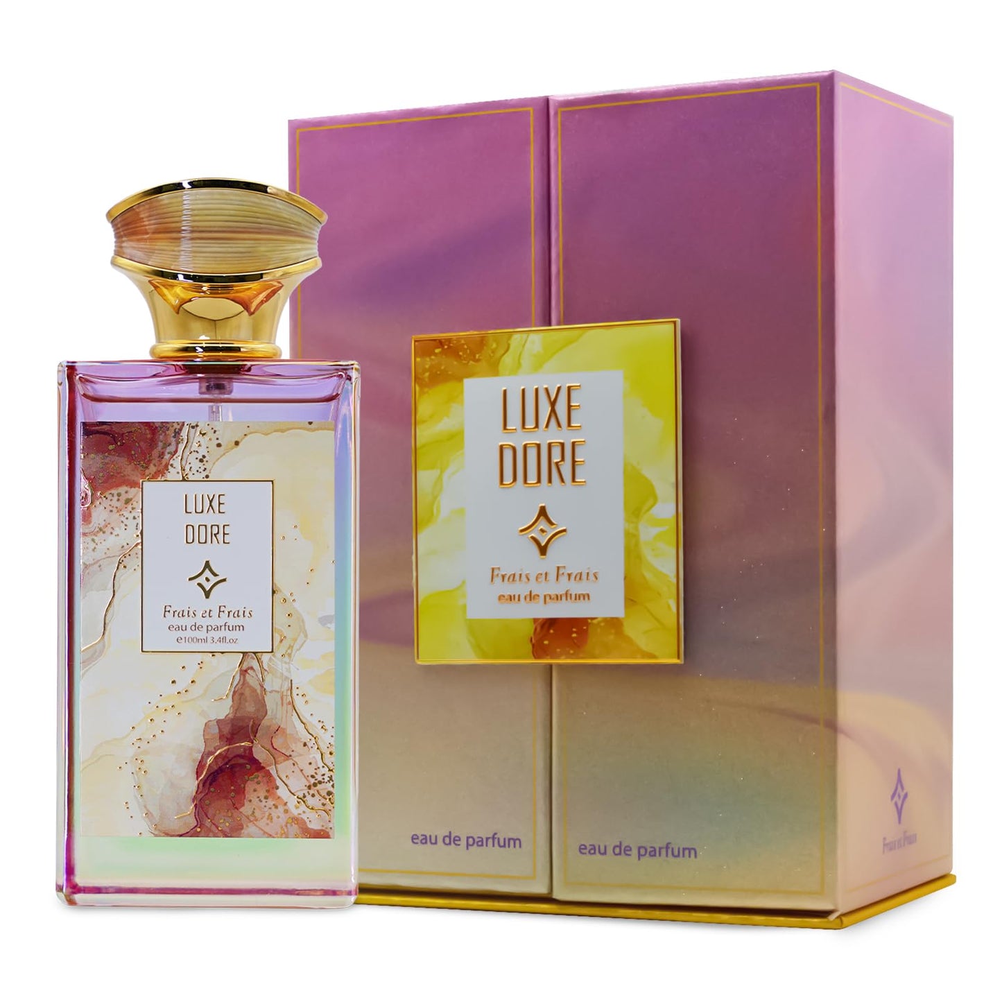 Frais et Frais Luxe Doré Perfume 100ML - Eau de Parfum - Women's Floral Fragrance with Gardenia, Orange Blossom & Patchouli - Medaid International