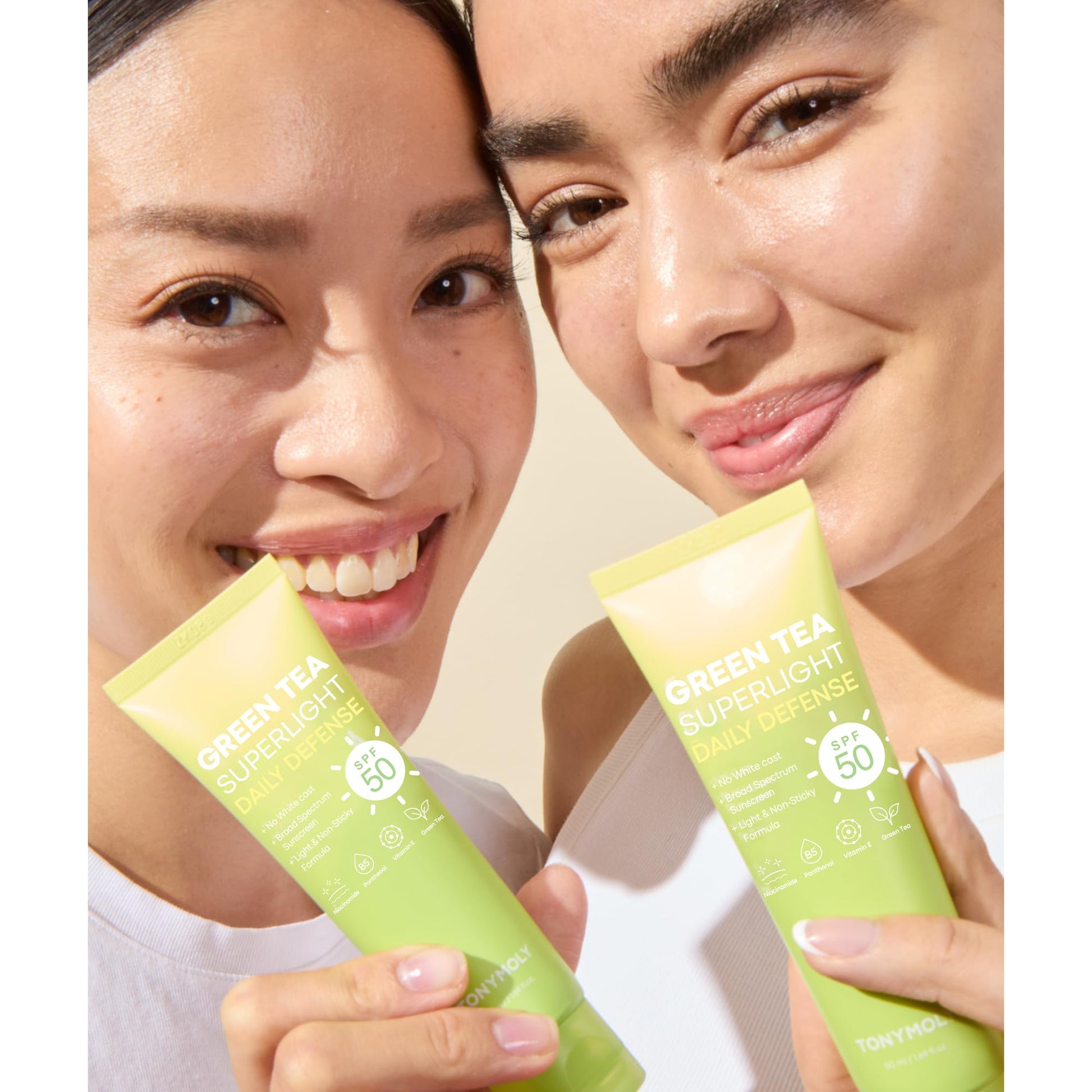 TONYMOLY Green Tea Korean Sunscreen SPF 50 – Non-Greasy Broad Spectrum Face Sunscreen with Niacinamide, Panthenol & Hyaluronic Acid, Travel Size 50ml - Medaid International
