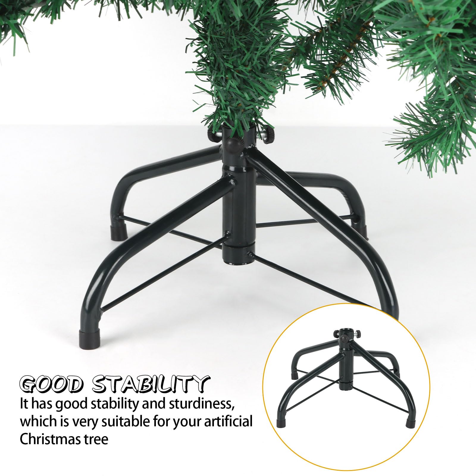CCINEE Metal Christmas Tree Stand, Universal Folding Xmas Tree Stand 11.8 Inch Replacement Tree Stand Base for 2 Ft to 5 Ft Christmas Artificial Trees Fake Tree，Green - Medaid International