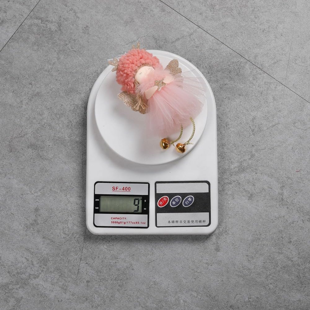 1PC Christmas Plush Angel Doll Christmas Tree Pendant Decoration with Bell Festive Home Xmas Decoration Gifts,16 * 10cm (Pink) - Medaid International