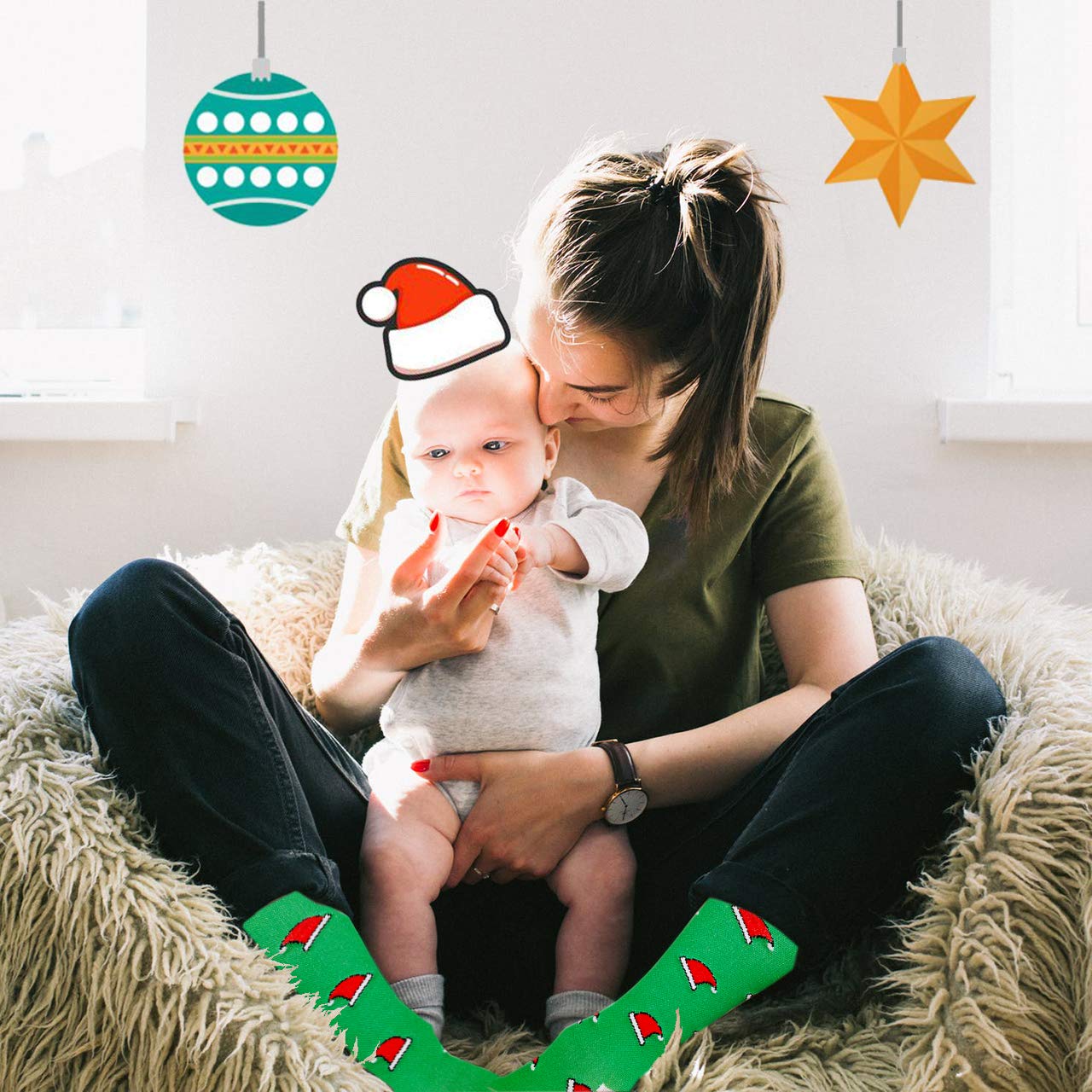 Aoliks Christmas Compression Socks for Women & Men,Knee High Support Socks for Nurses Pregnancy Travel - Medaid International