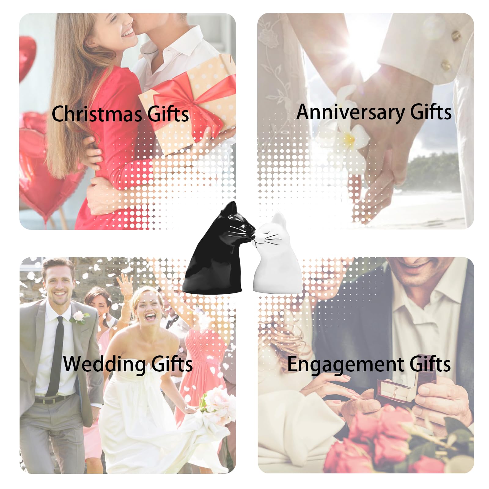 BigNoseDeer Couple Gifts Cute Kissing Cat Mug Matching Couples Stuff Ceramic Coffee Mugs for Wedding Gifts Anniversary Engagement Gift for Couples Cat Lovers 12oz - Medaid International