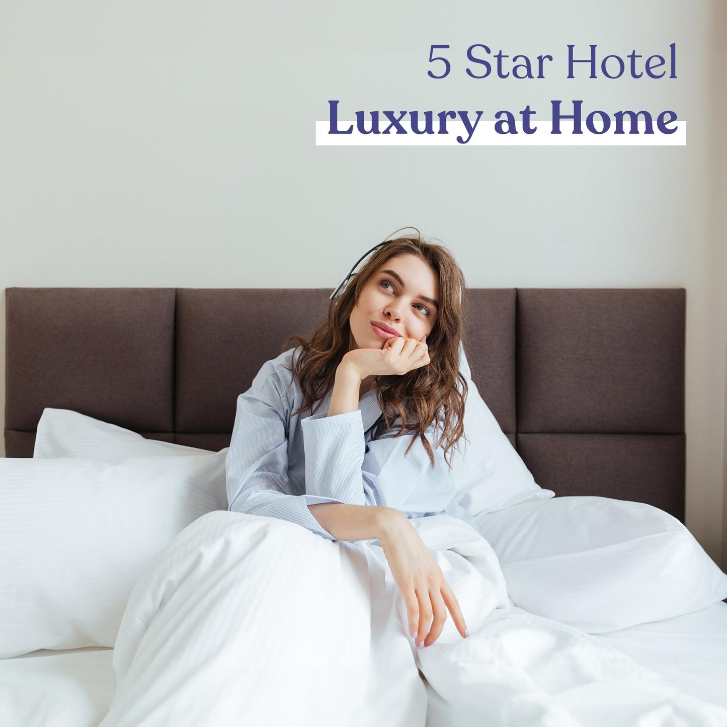 FluffCo Zen Fluff Pillows - Down Alternative - Standard/Queen Bed Pillow for Sleeping Made in USA - Luxury Hotel-Quality Pillow - 100% Cotton, 300 Thread Count (Soft Queen Size 1 Pack) - Medaid International